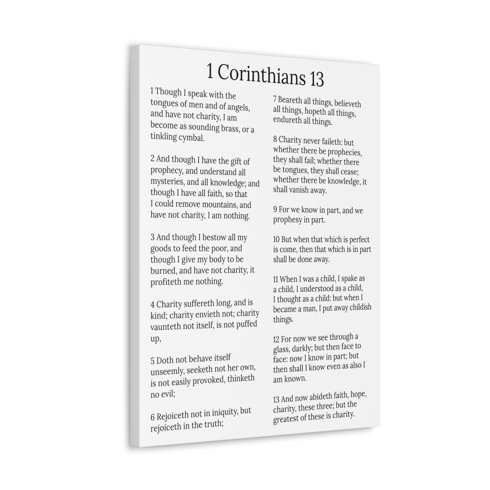Scripture Walls 1 Corinthians 13 Love Chapter White Christian Wall Art Print Ready to Hang Unframed-Express Your Love Gifts