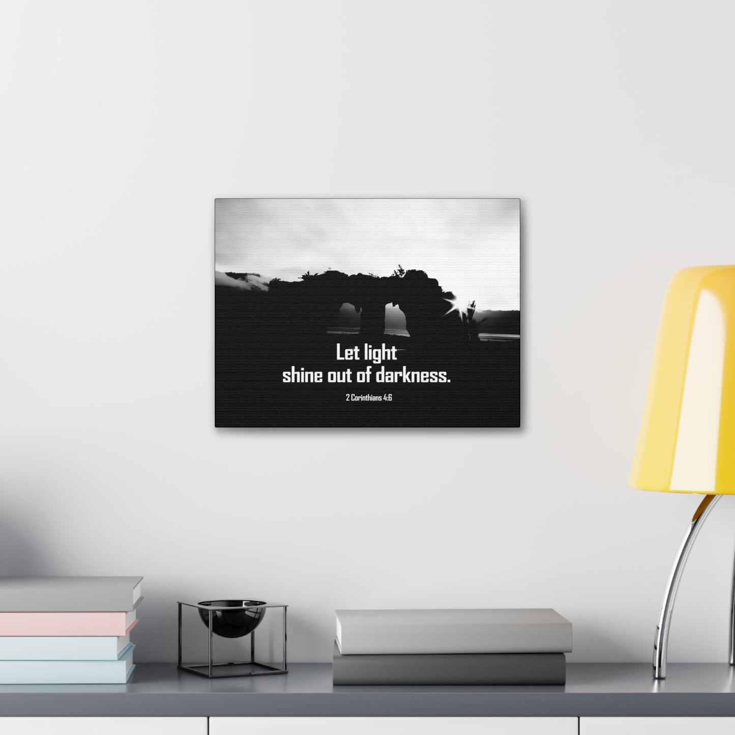 Let Light Shine 2 Corinthians 4:6 Bible Verse Canvas Christian Wall Art Ready to Hang Unframed-Express Your Love Gifts