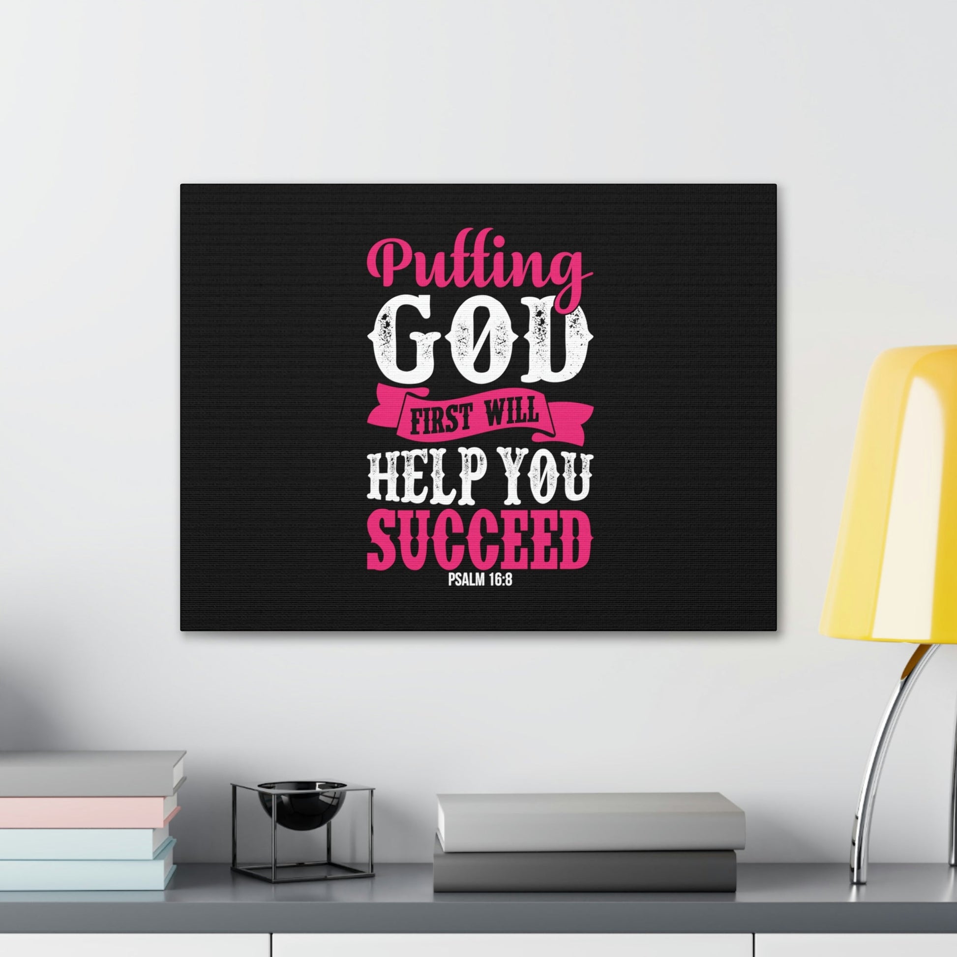 Putting God First Psalm 16:8 Christian Wall Art Bible Verse Print Ready to Hang-Express Your Love Gifts