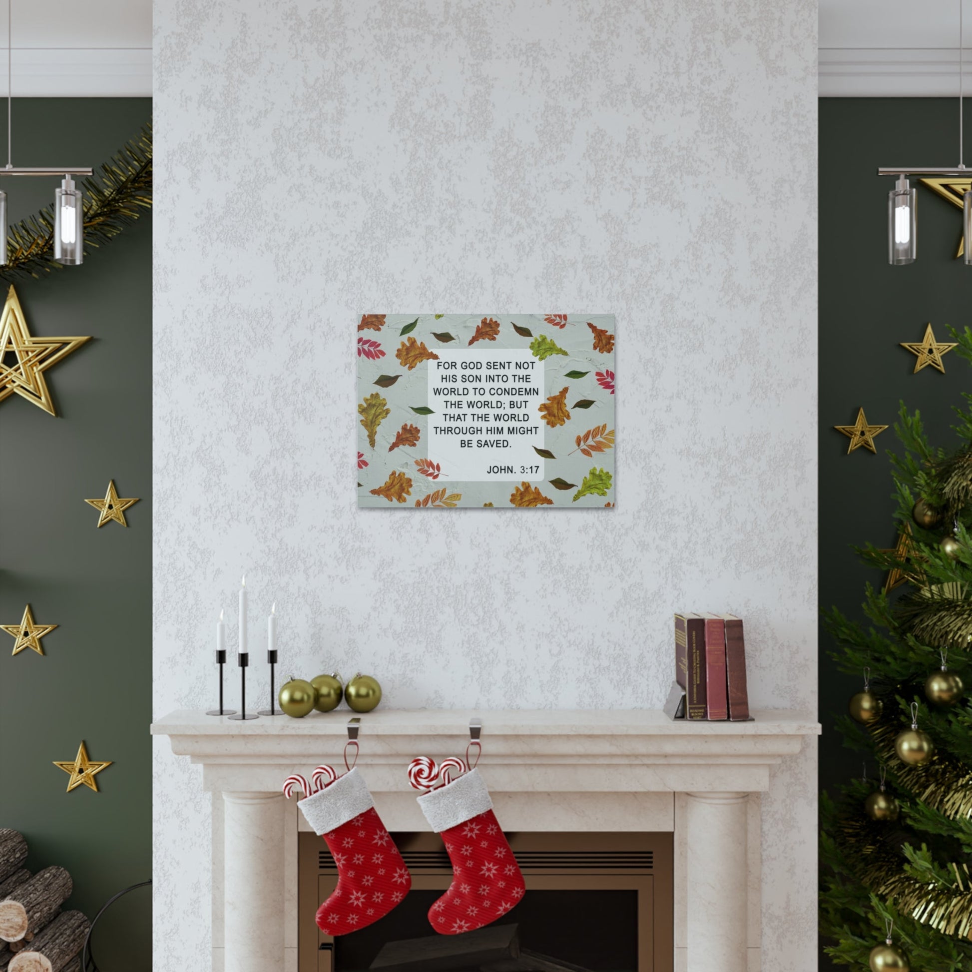 Scripture Walls God Sent John 3:17 Bible Verse Canvas Christian Wall Art Ready to Hang-Express Your Love Gifts