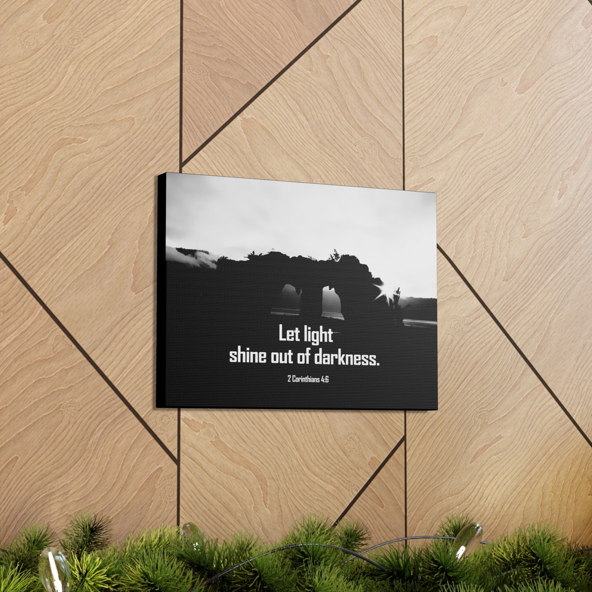 Let Light Shine 2 Corinthians 4:6 Bible Verse Canvas Christian Wall Art Ready to Hang Unframed-Express Your Love Gifts