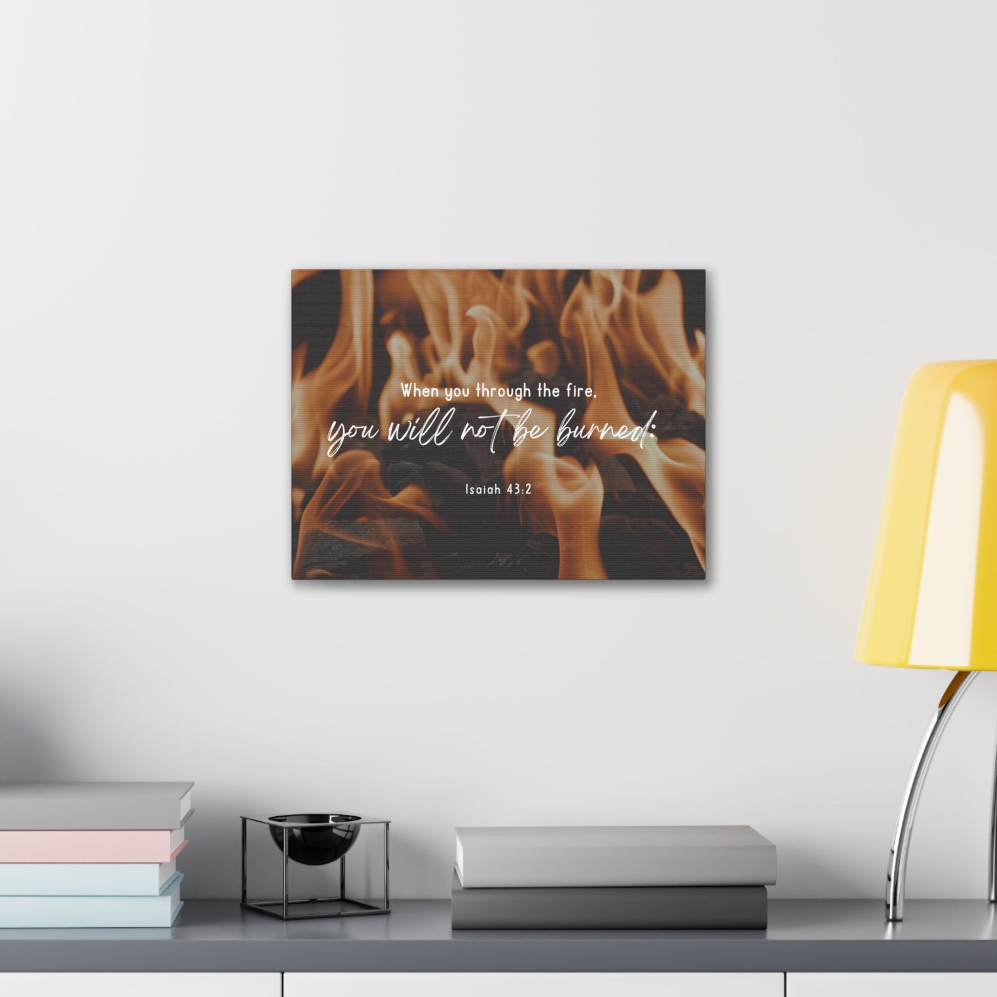 10 Scripture Walls Not Be Burned Isaiah 43:2 Bible Verse Canvas Christian Wall Art Ready to Hang-Express Your Love Gifts