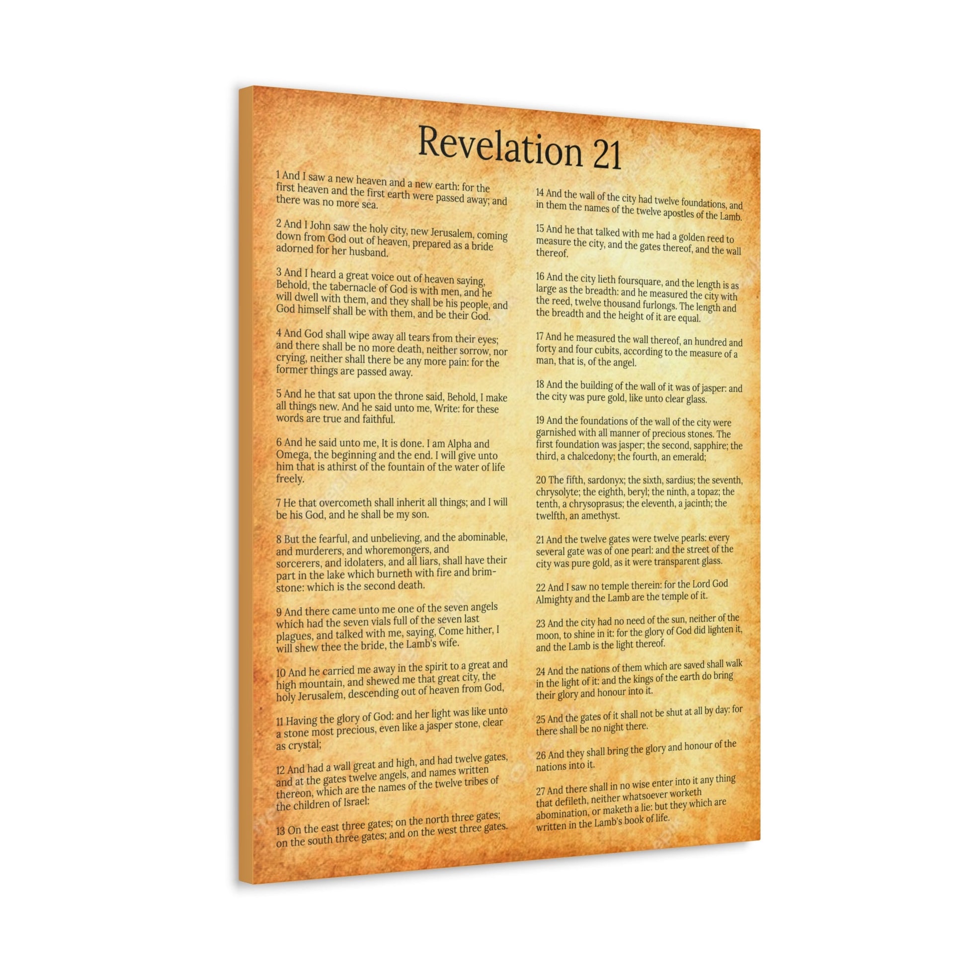 Scripture Walls New Heaven and New Earth Revelation 21 Gold Chapter Christian Wall Art Print Ready to Hang Unframed-Express Your Love Gifts
