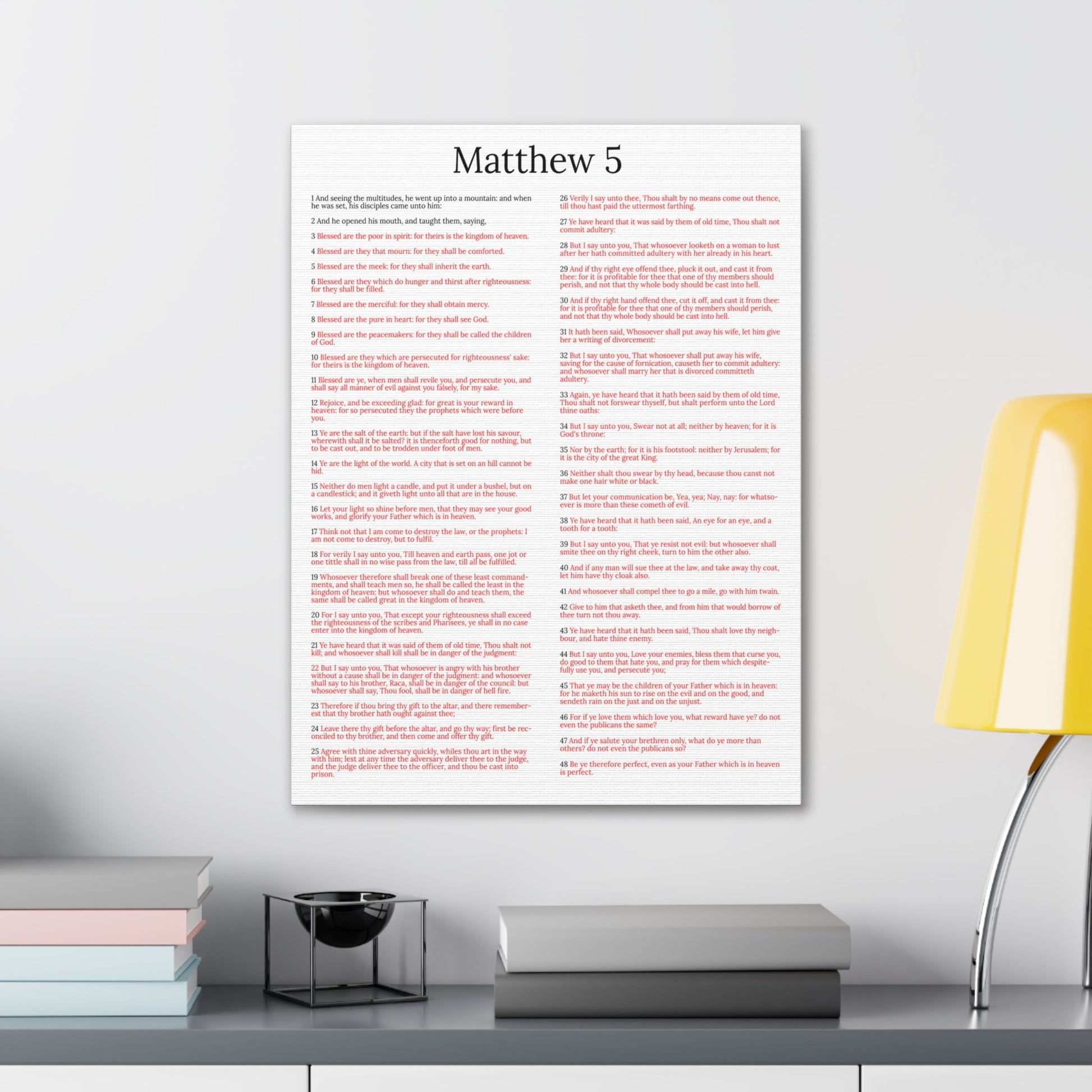 Scripture Walls Sermon on the Mount Matthew 5 White Christian Wall Art Print Ready to Hang Unframed-Express Your Love Gifts