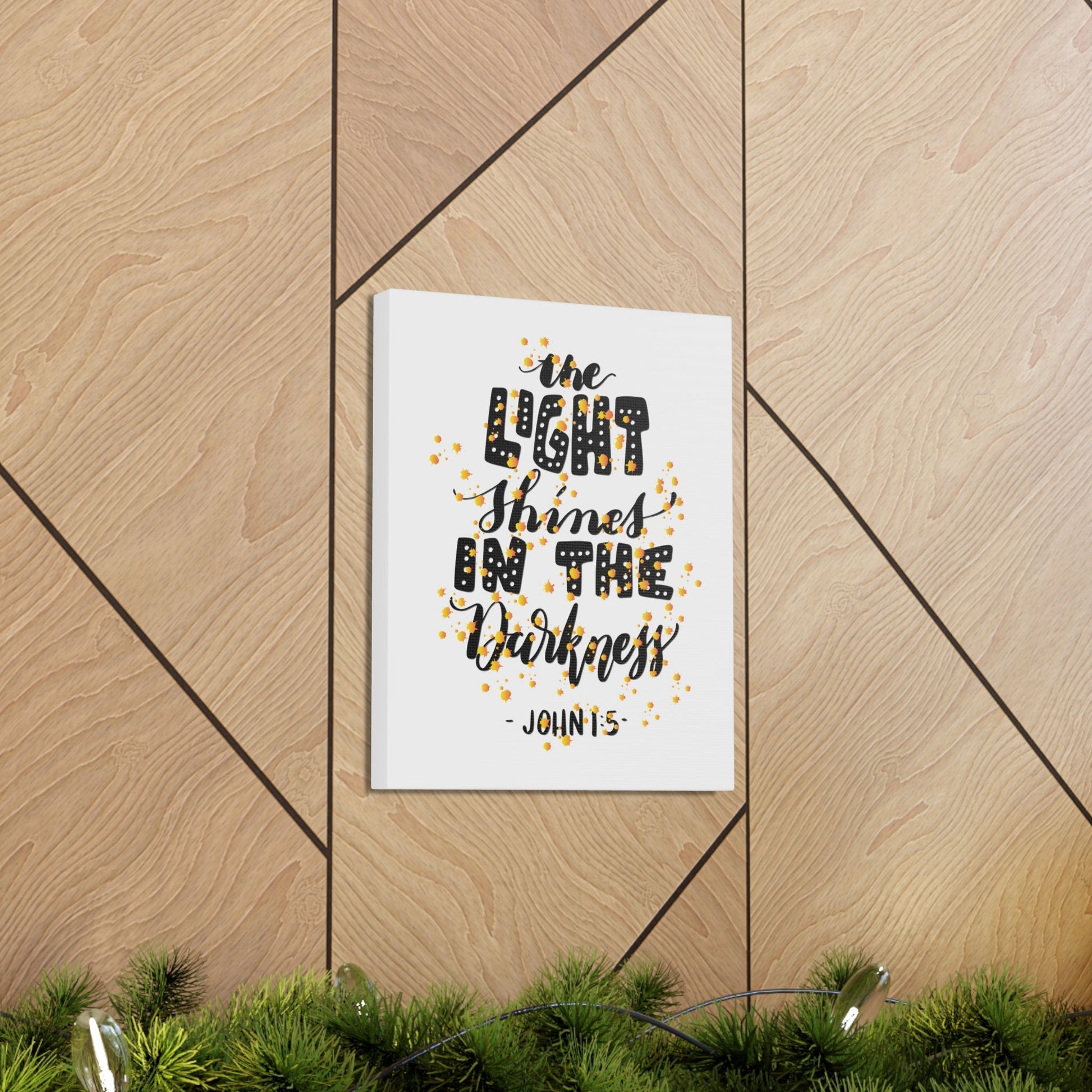 Scripture Walls The Light Shines John 1:5 Bible Verse Canvas Christian Wall Art Ready to Hang-Express Your Love Gifts