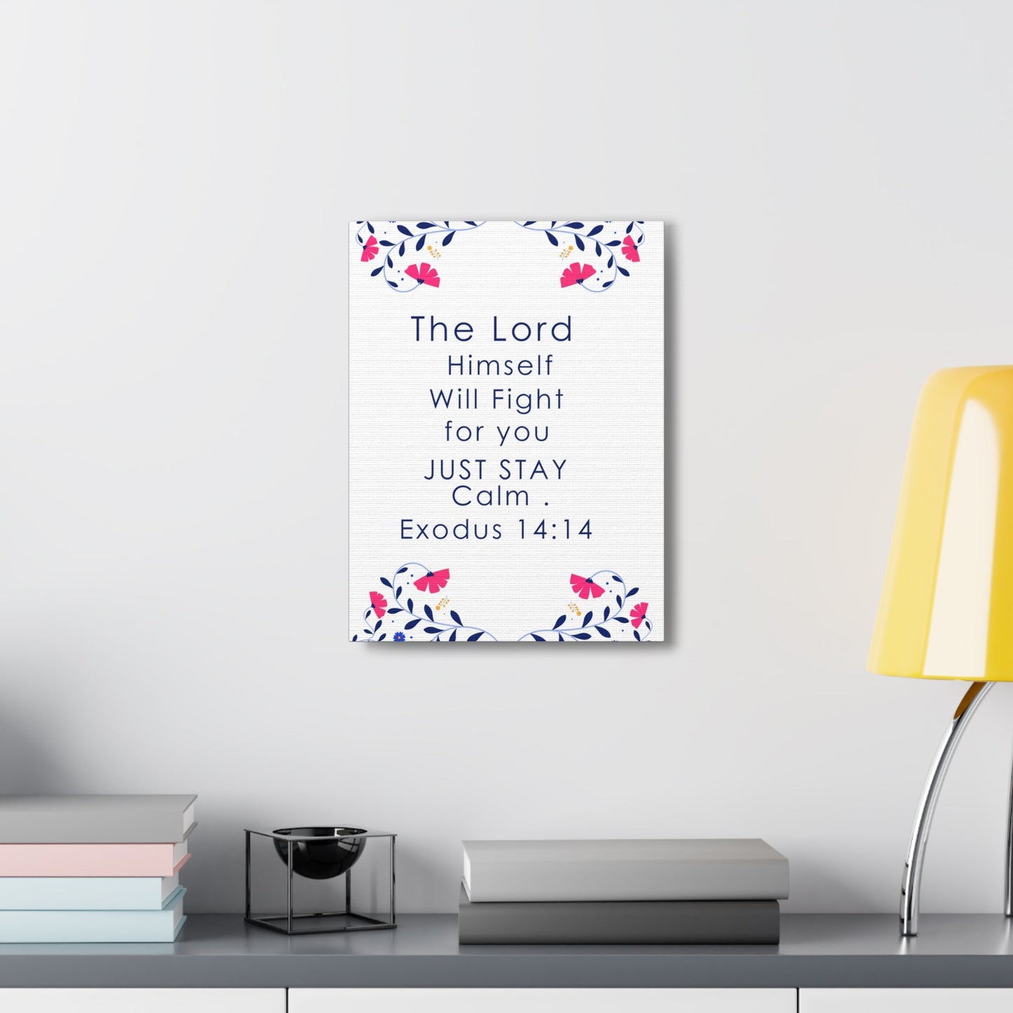 Scripture Walls Just Stay Calm Exodus 14:14 Bible Verse Canvas Christian Wall Art Ready to Hang-Express Your Love Gifts