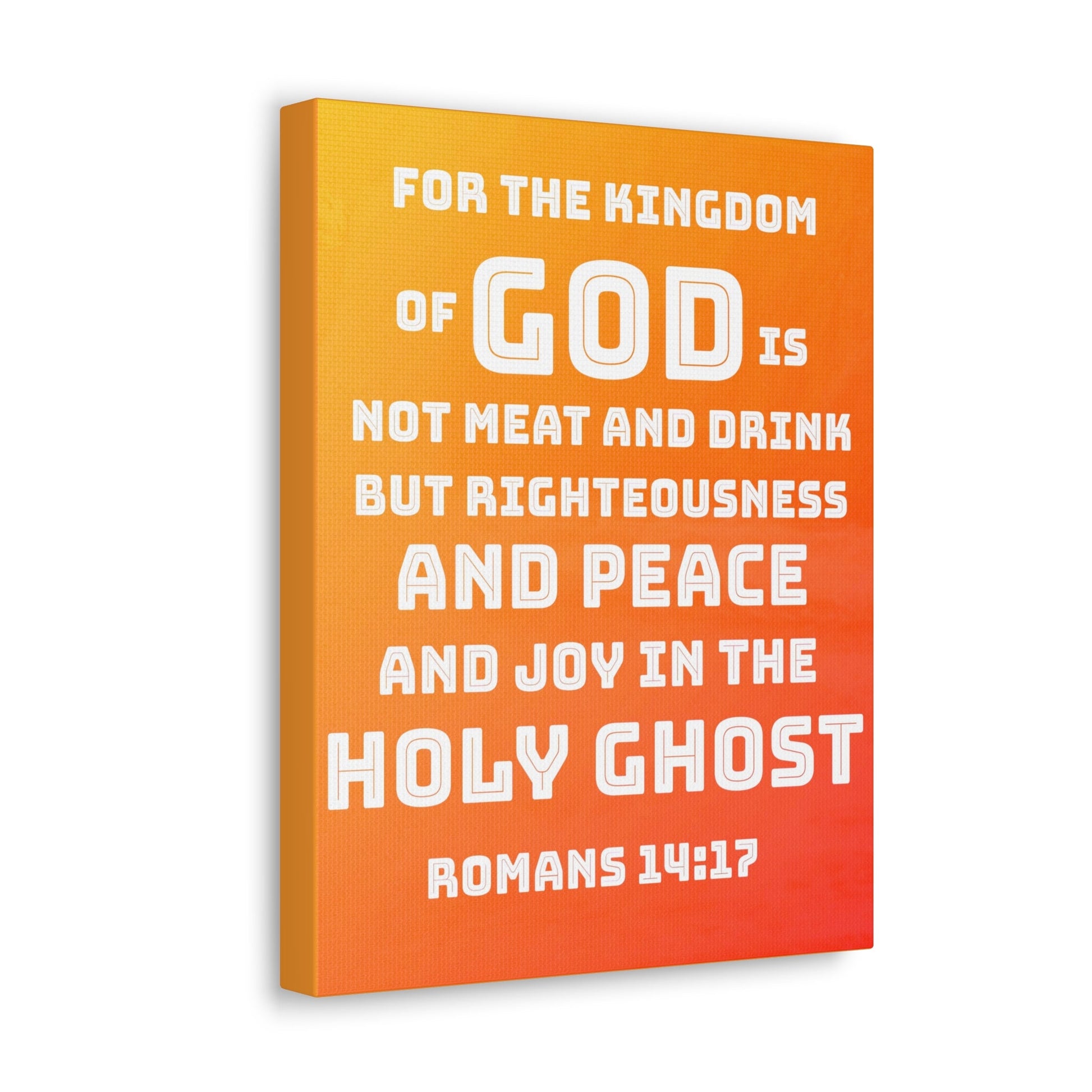 Scripture Walls For The Kingdom Of God Romans 14:17 Bible Verse Canvas Christian Wall Art Ready to Hang-Express Your Love Gifts
