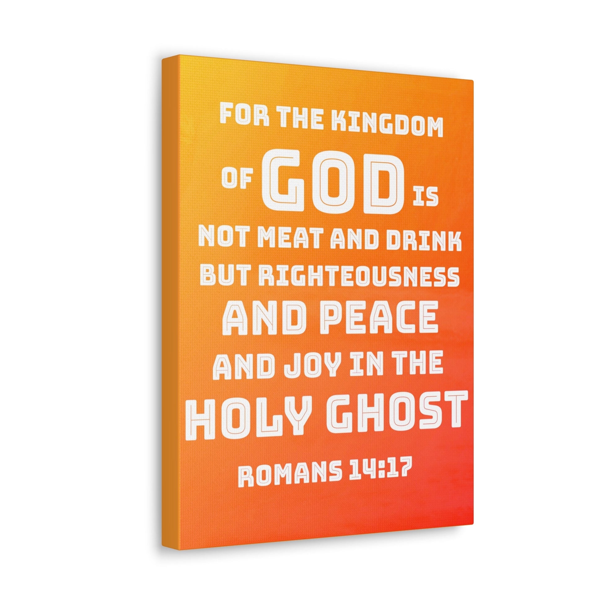 Scripture Walls For The Kingdom Of God Romans 14:17 Bible Verse Canvas Christian Wall Art Ready to Hang-Express Your Love Gifts