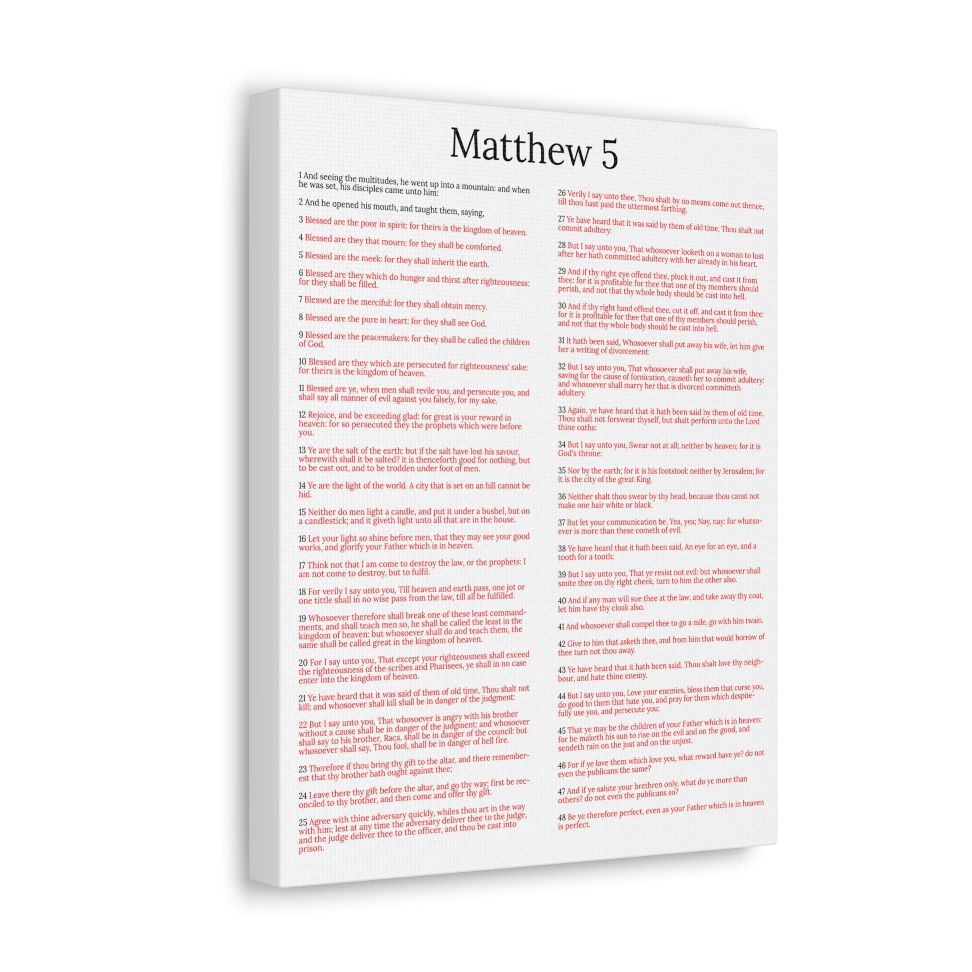 Scripture Walls Sermon on the Mount Matthew 5 White Christian Wall Art Print Ready to Hang Unframed-Express Your Love Gifts