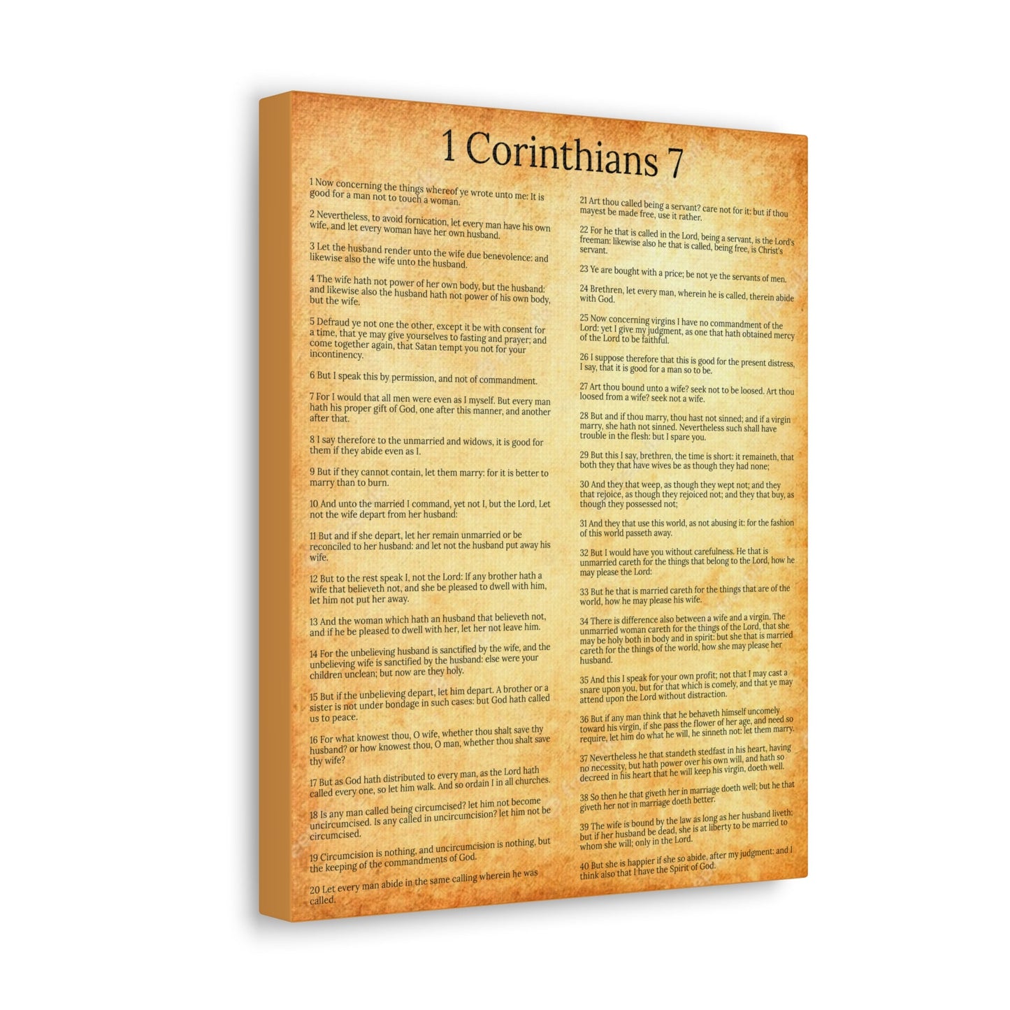 Scripture Walls 1 Corinthians 7 Marriage Chapter Gold Christian Wall Art Print Ready to Hang Unframed-Express Your Love Gifts