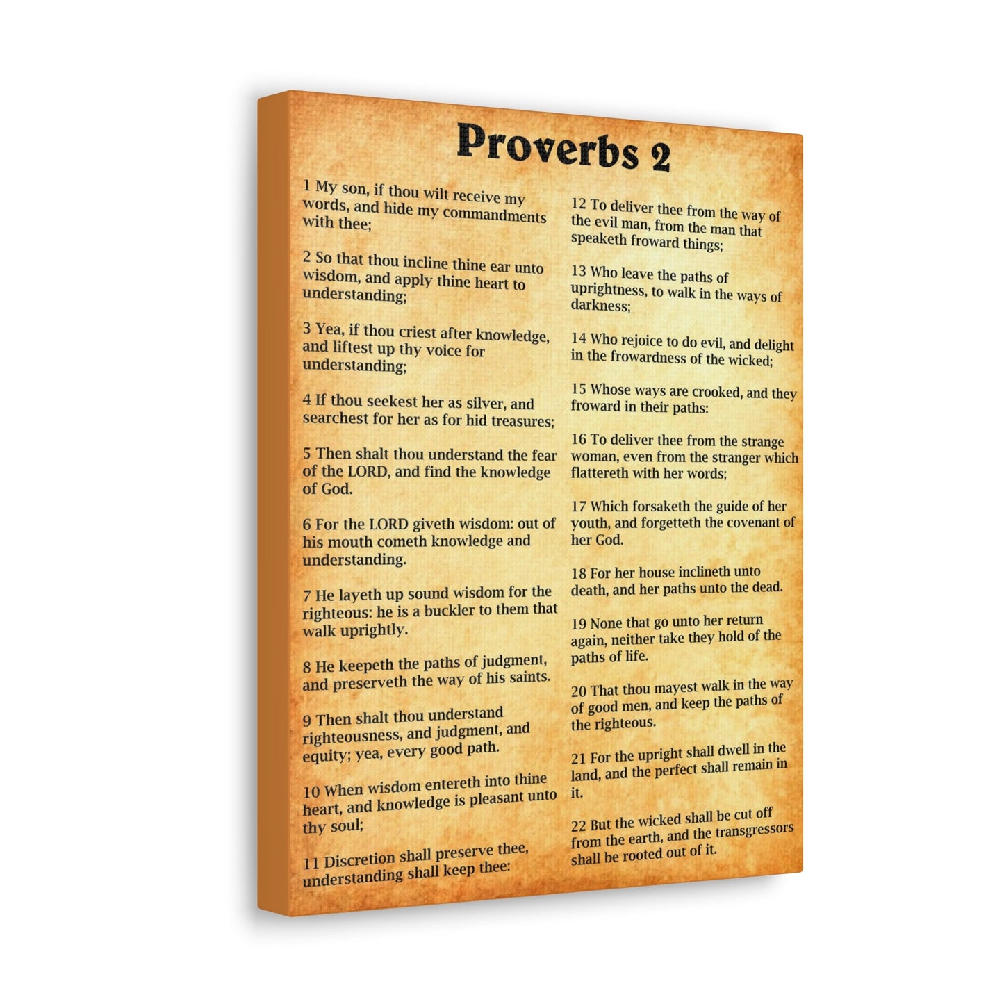 Scripture Walls Proverbs Chapter 2 Gold Bible Canvas Christian Wall Art Ready to Hang Unframed-Express Your Love Gifts
