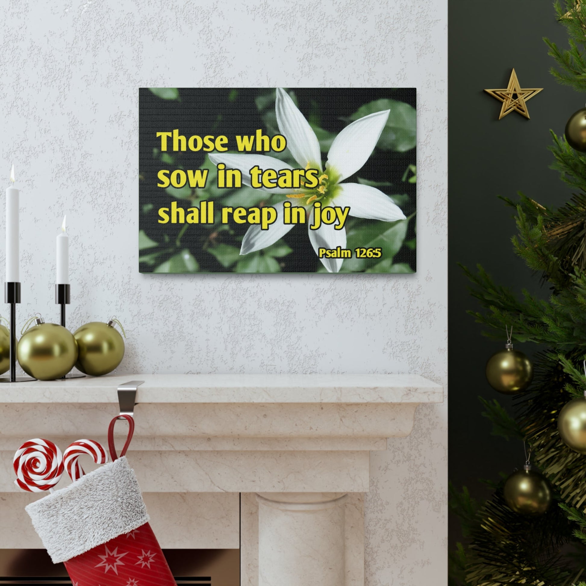 Shall Reap In Joy Psalm 126:5 Bible Verse Canvas Christian Wall Art Ready to Hang-Express Your Love Gifts