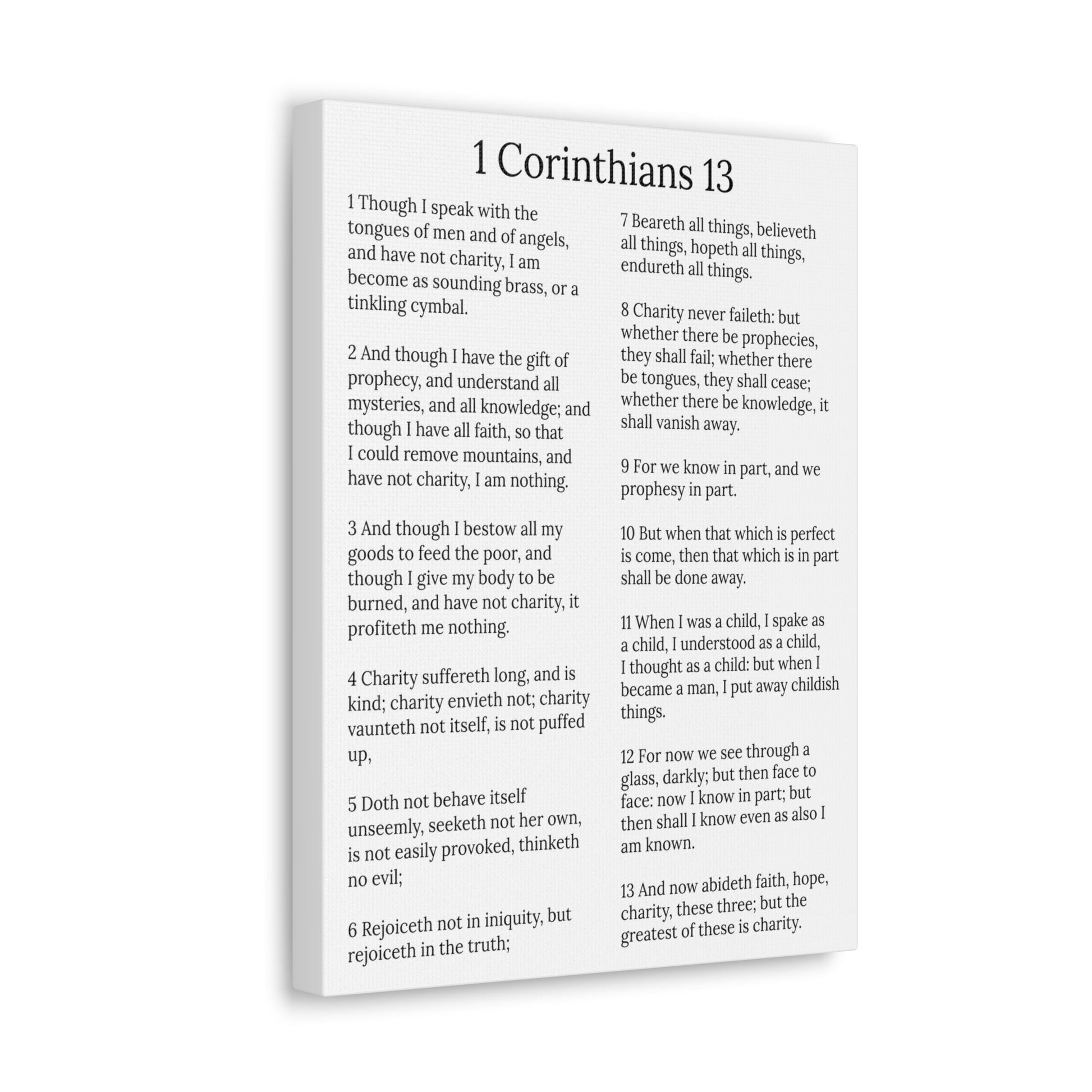 Scripture Walls 1 Corinthians 13 Love Chapter White Christian Wall Art Print Ready to Hang Unframed-Express Your Love Gifts