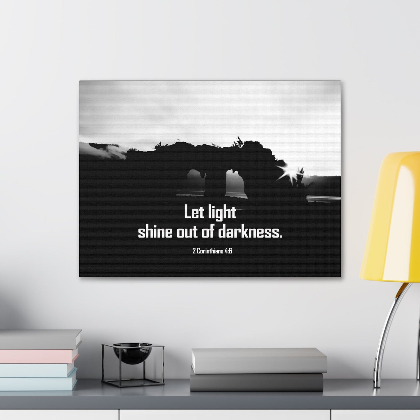 Let Light Shine 2 Corinthians 4:6 Bible Verse Canvas Christian Wall Art Ready to Hang Unframed-Express Your Love Gifts
