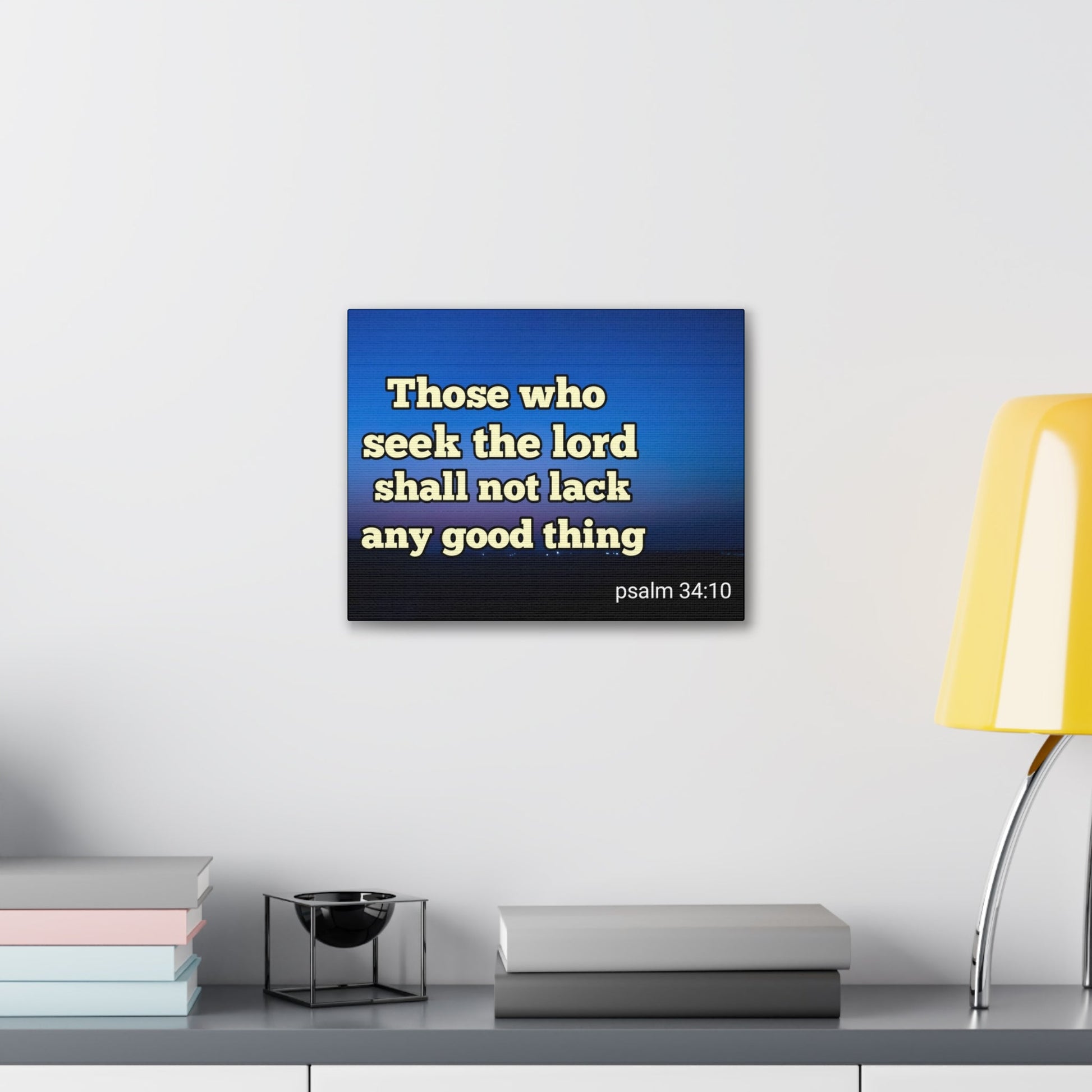 Scripture Walls Seek The Lord Psalm 34:10 Bible Verse Canvas Christian Wall Art Ready to Hang-Express Your Love Gifts