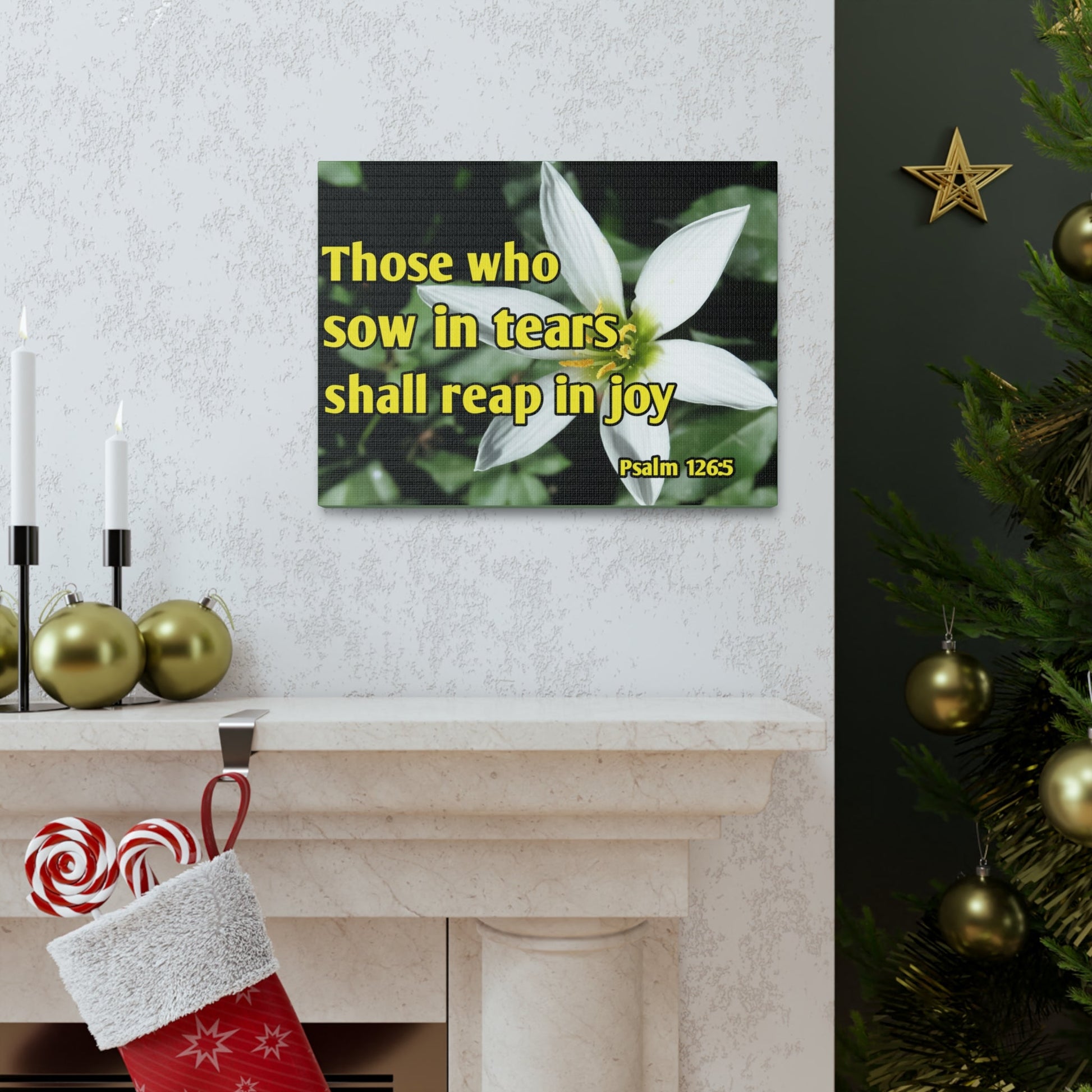 Shall Reap In Joy Psalm 126:5 Bible Verse Canvas Christian Wall Art Ready to Hang-Express Your Love Gifts
