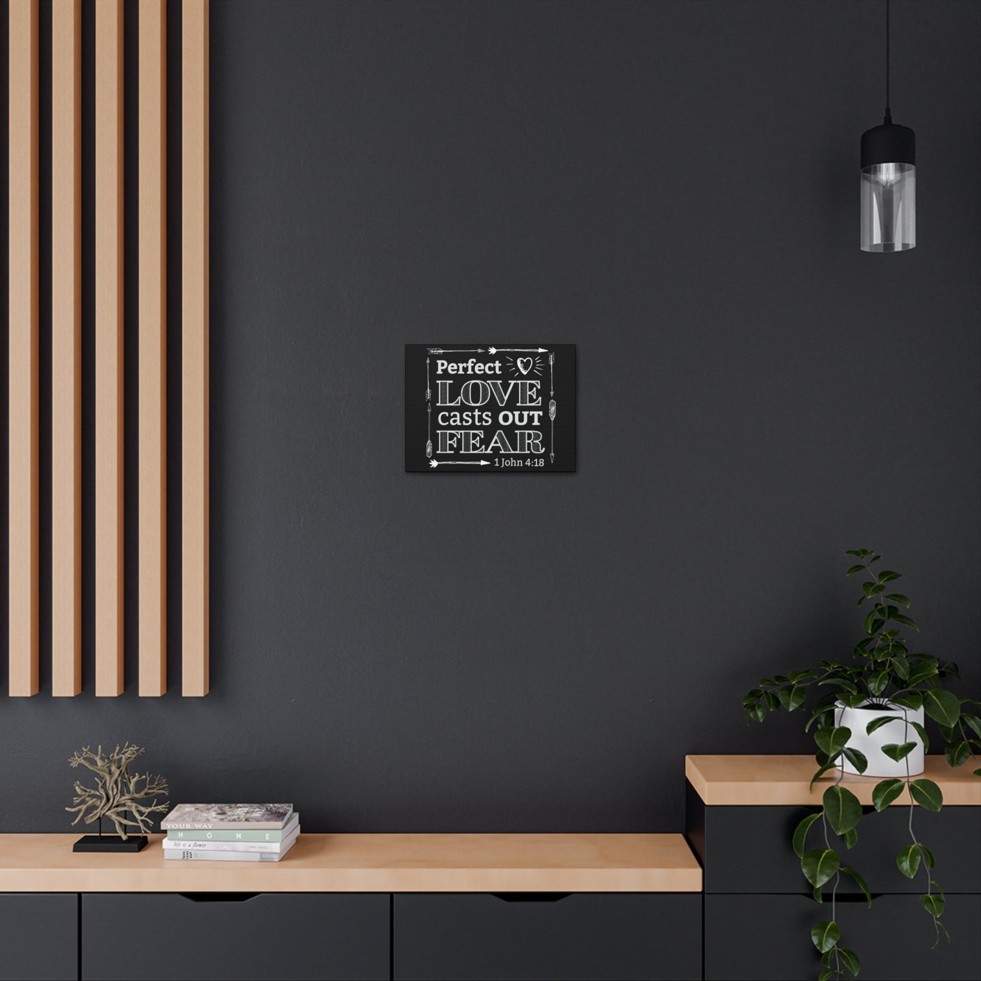 Scripture Walls Love Casts Out Fear 1 John 4:18 Bible Verse Canvas Christian Wall Art Ready to Hang-Express Your Love Gifts