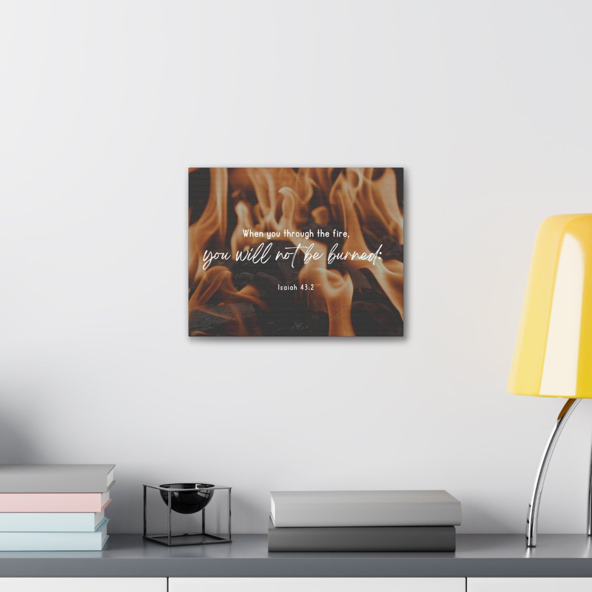 10 Scripture Walls Not Be Burned Isaiah 43:2 Bible Verse Canvas Christian Wall Art Ready to Hang-Express Your Love Gifts