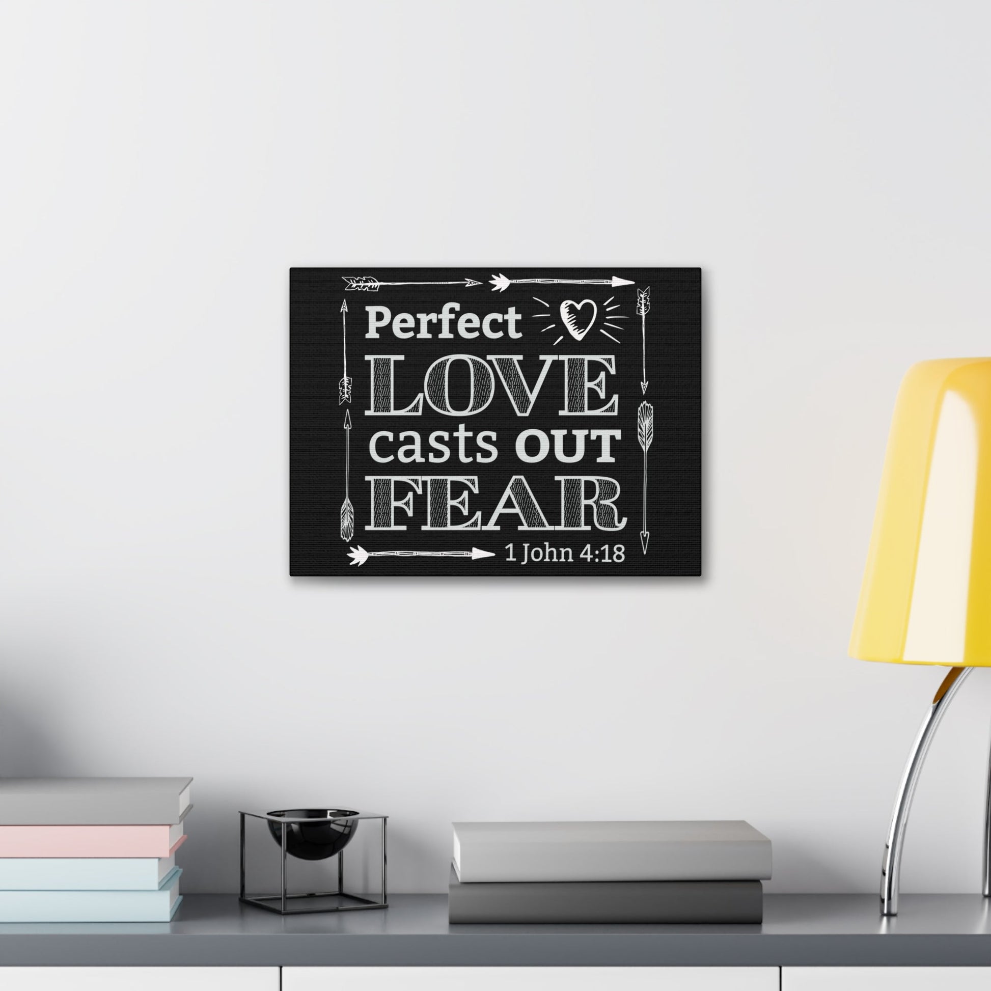 Scripture Walls Love Casts Out Fear 1 John 4:18 Bible Verse Canvas Christian Wall Art Ready to Hang-Express Your Love Gifts