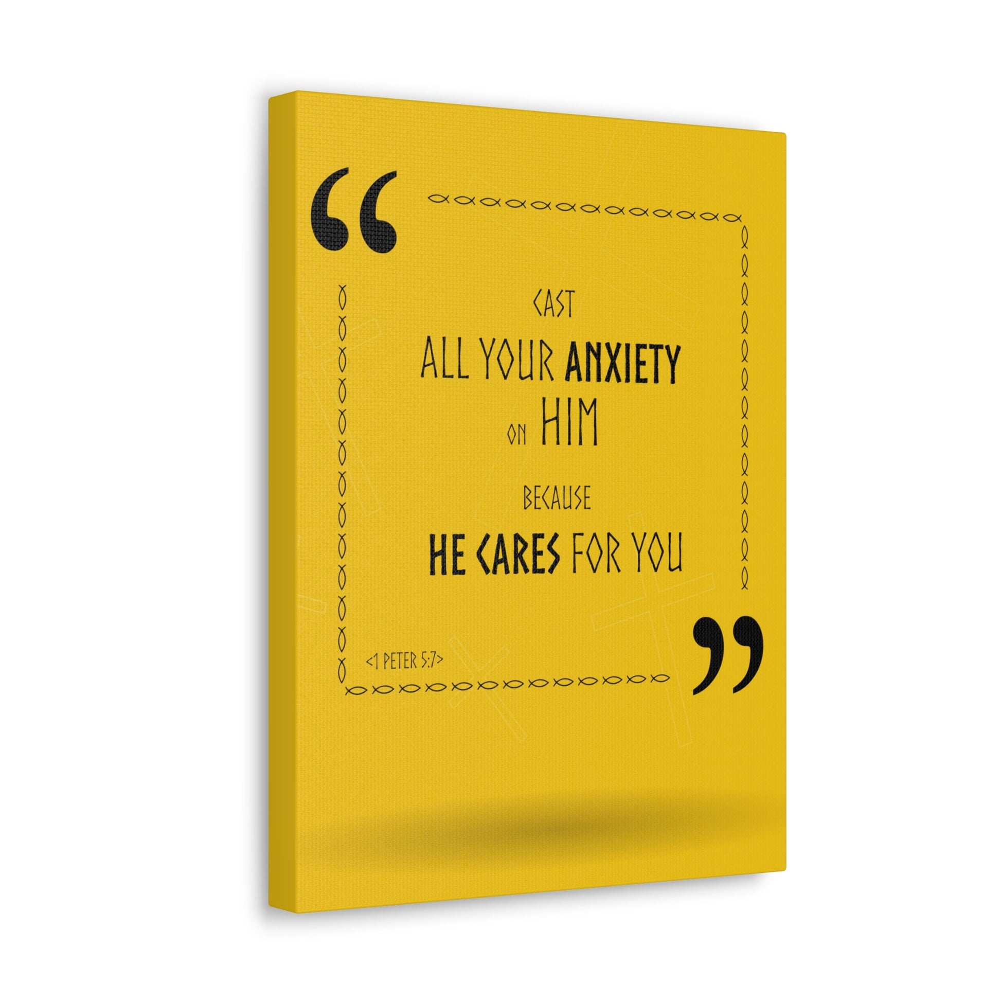 Scripture Walls Cast All Your Anxiety On Him 1 Peter 5:7 Bible Verse Canvas Christian Wall Art Ready To Hang-Express Your Love Gifts