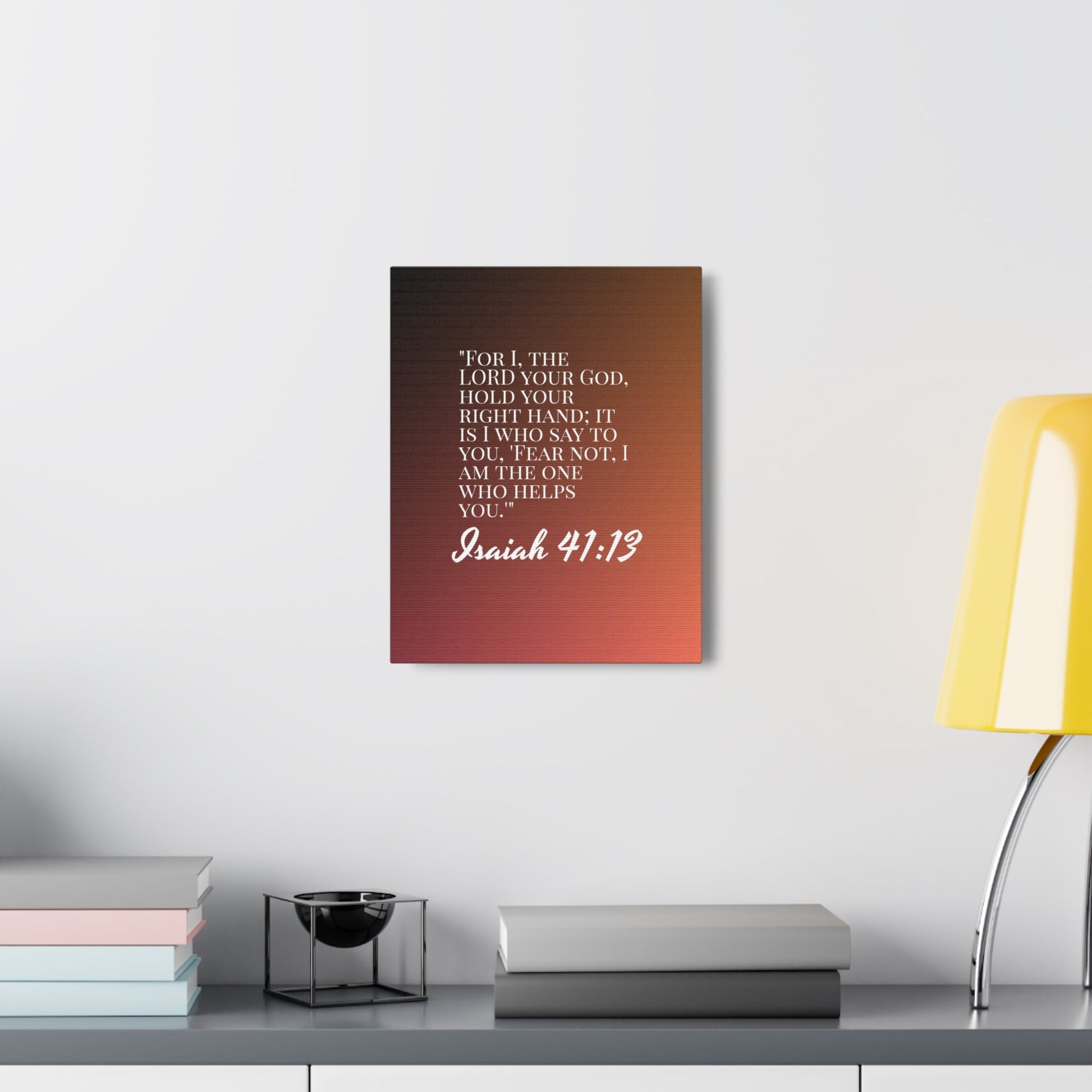Scripture Walls The One Who Helps You Isaiah 41:13 Bible Verse Canvas Christian Wall Art Ready to Hang-Express Your Love Gifts