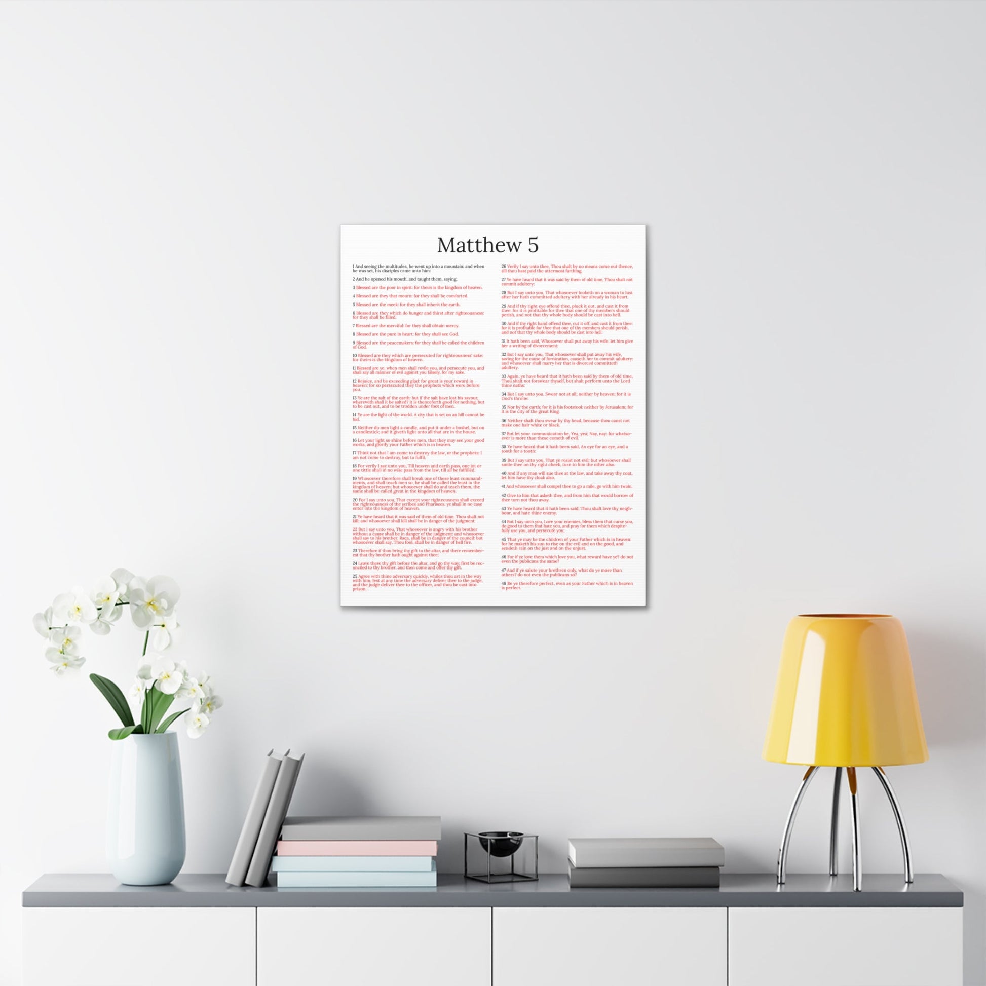 Scripture Walls Sermon on the Mount Matthew 5 White Christian Wall Art Print Ready to Hang Unframed-Express Your Love Gifts