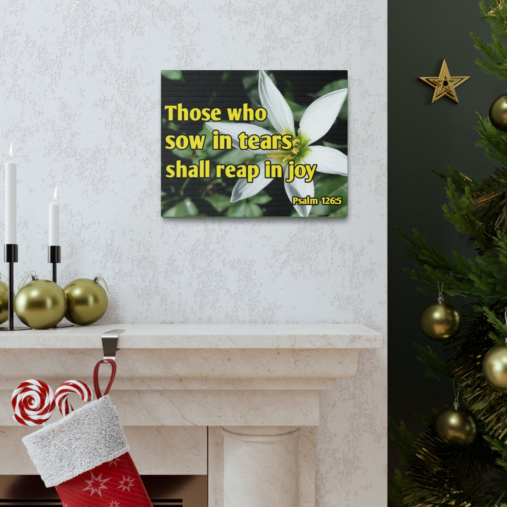 Shall Reap In Joy Psalm 126:5 Bible Verse Canvas Christian Wall Art Ready to Hang-Express Your Love Gifts