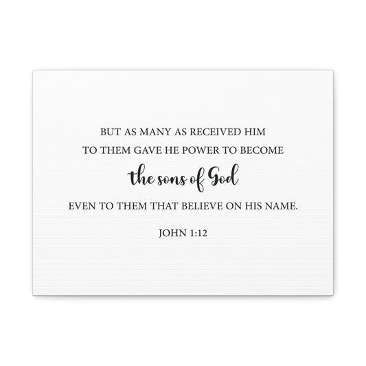 Scripture Walls The Sons Of God John 1:12 Bible Verse Canvas Christian Wall Art Ready To Hang-Express Your Love Gifts