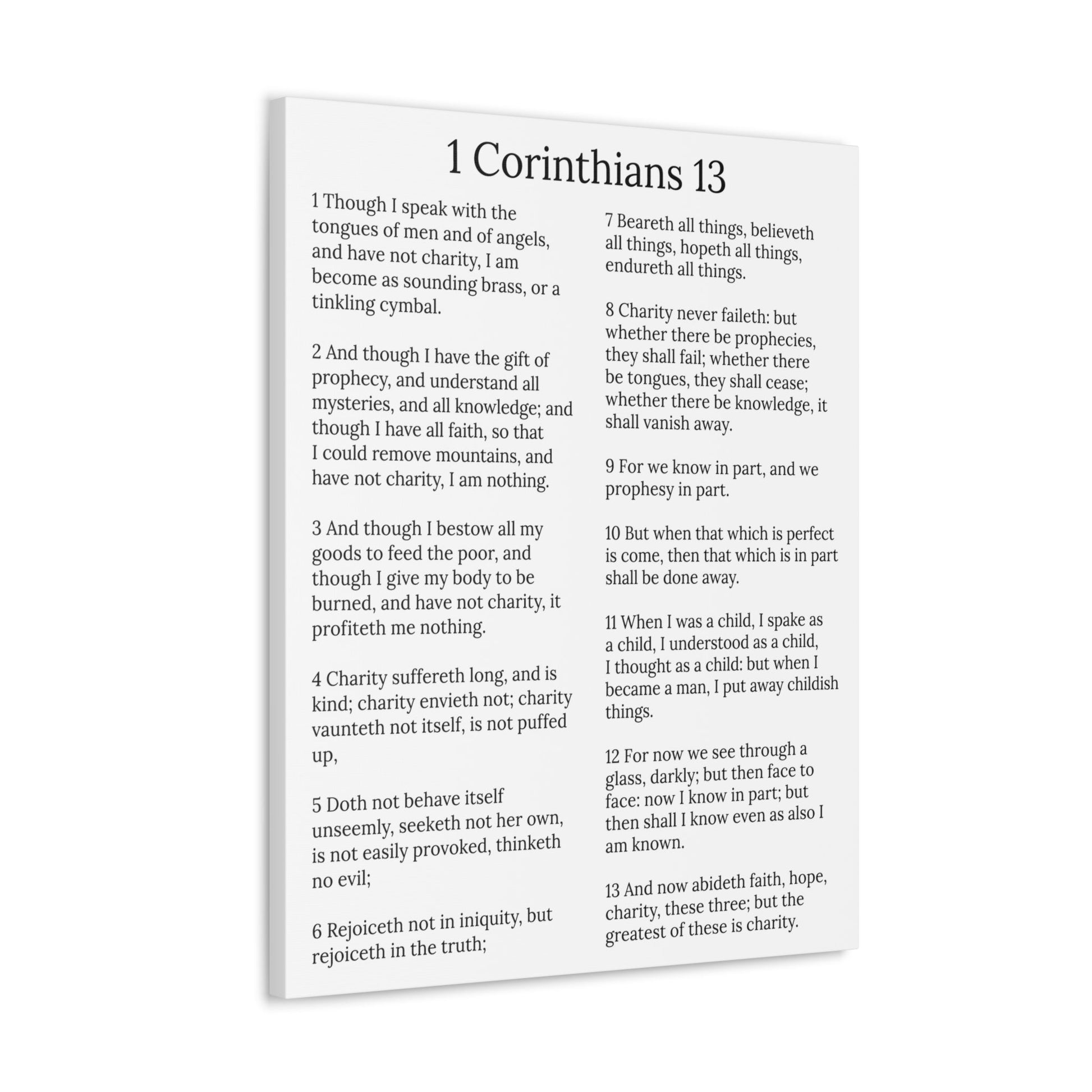 Scripture Walls 1 Corinthians 13 Love Chapter White Christian Wall Art Print Ready to Hang Unframed-Express Your Love Gifts