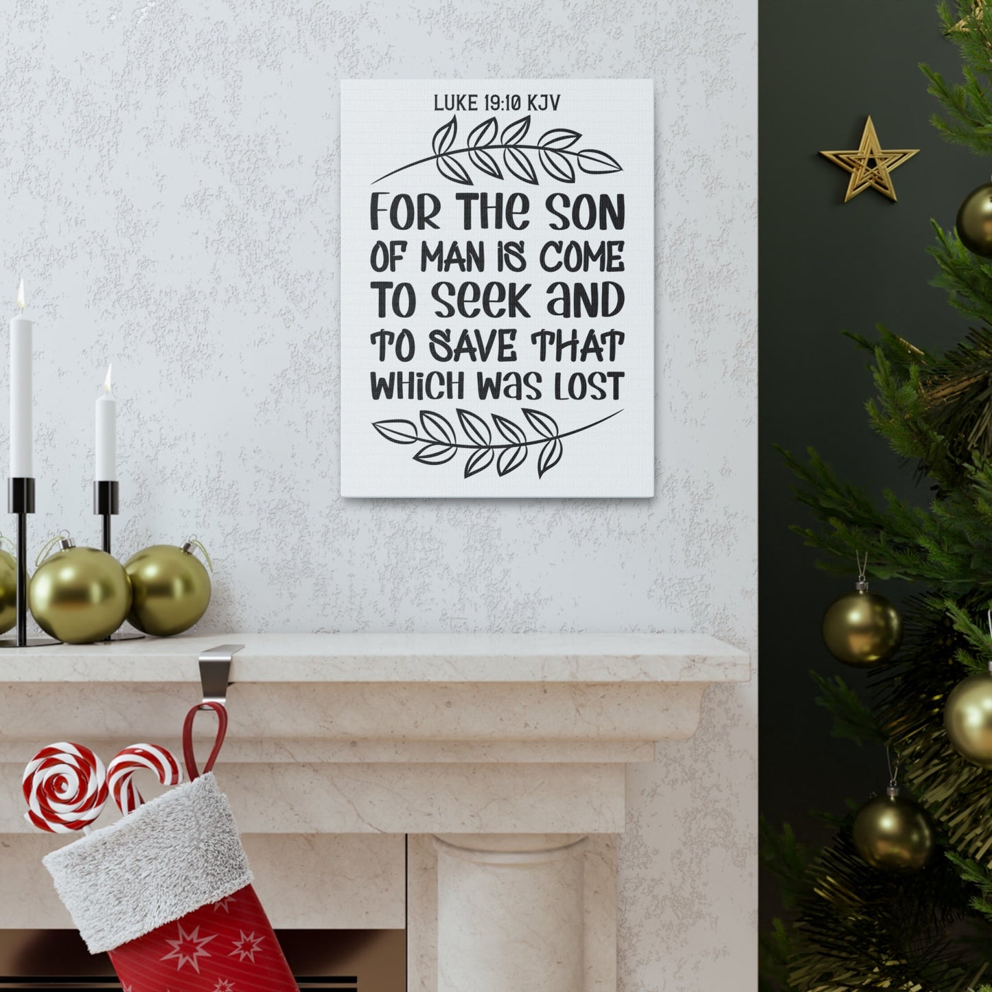 Scripture Walls For The Son Of Man Is Come Luke 19:10 Bible Verse Canvas Christian Wall Art Ready To Hang-Express Your Love Gifts