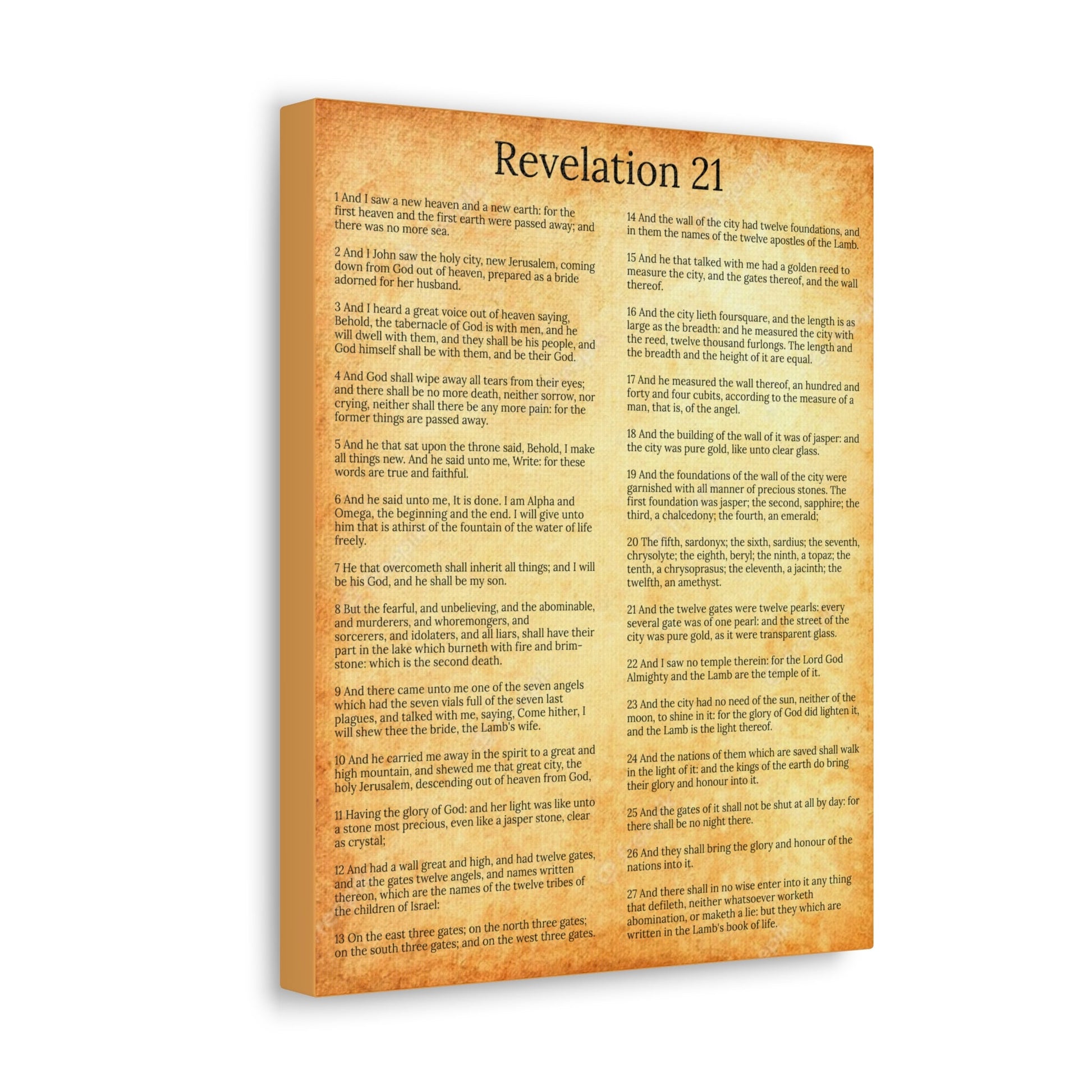 Scripture Walls New Heaven and New Earth Revelation 21 Gold Chapter Christian Wall Art Print Ready to Hang Unframed-Express Your Love Gifts