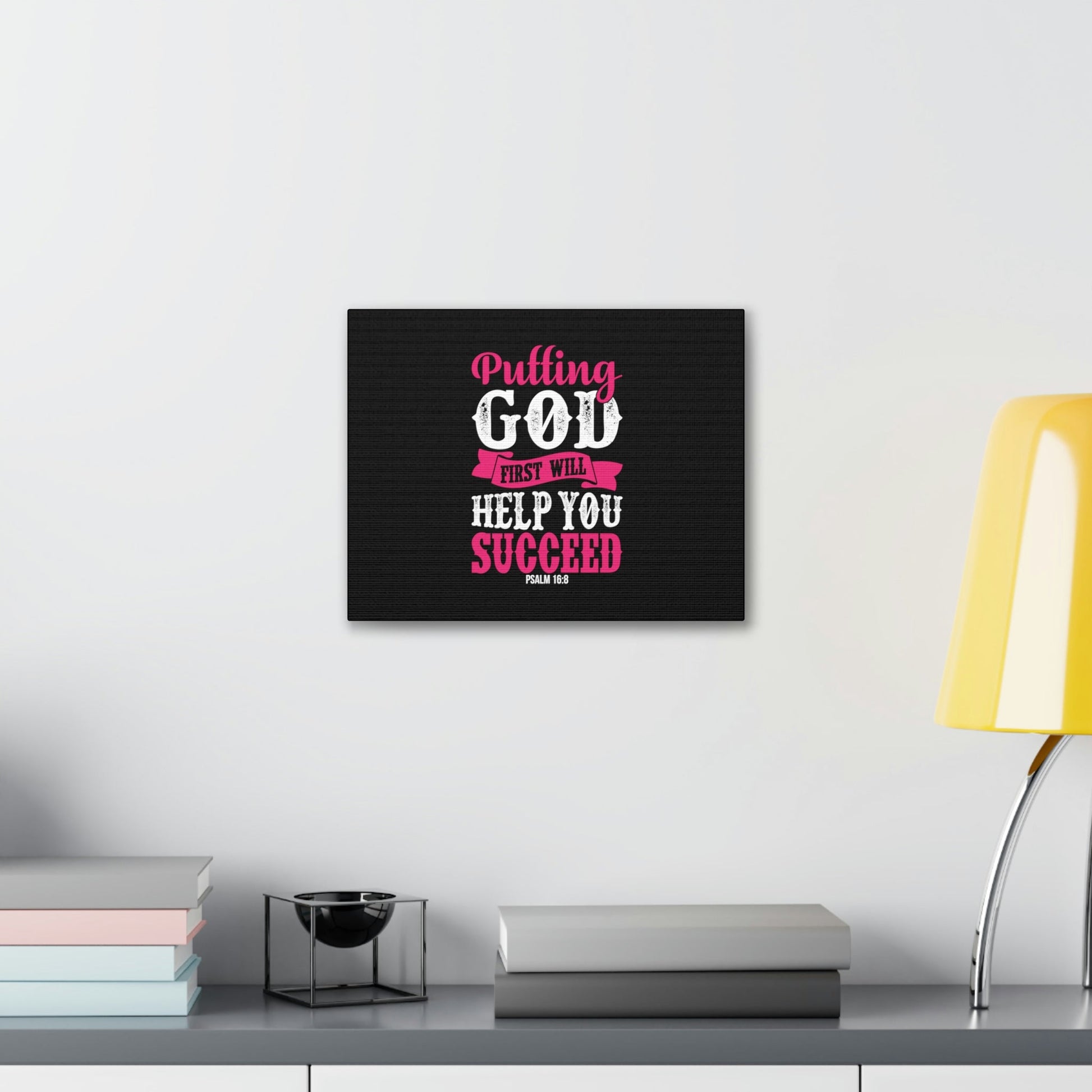 Putting God First Psalm 16:8 Christian Wall Art Bible Verse Print Ready to Hang-Express Your Love Gifts