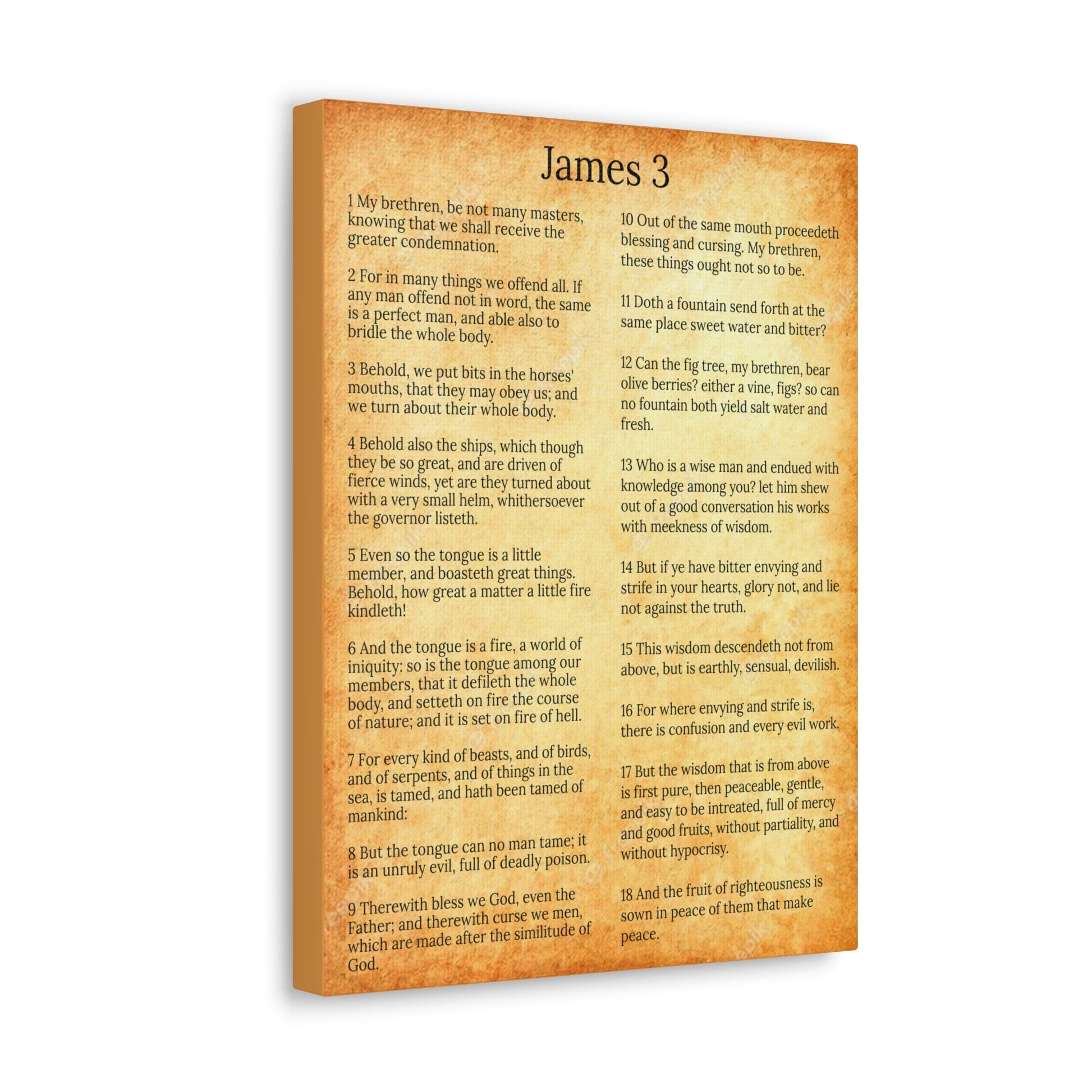 Scripture Walls James 3 Chapter Gold Control The Tongue Christian Wall Art Print Ready to Hang Unframed-Express Your Love Gifts