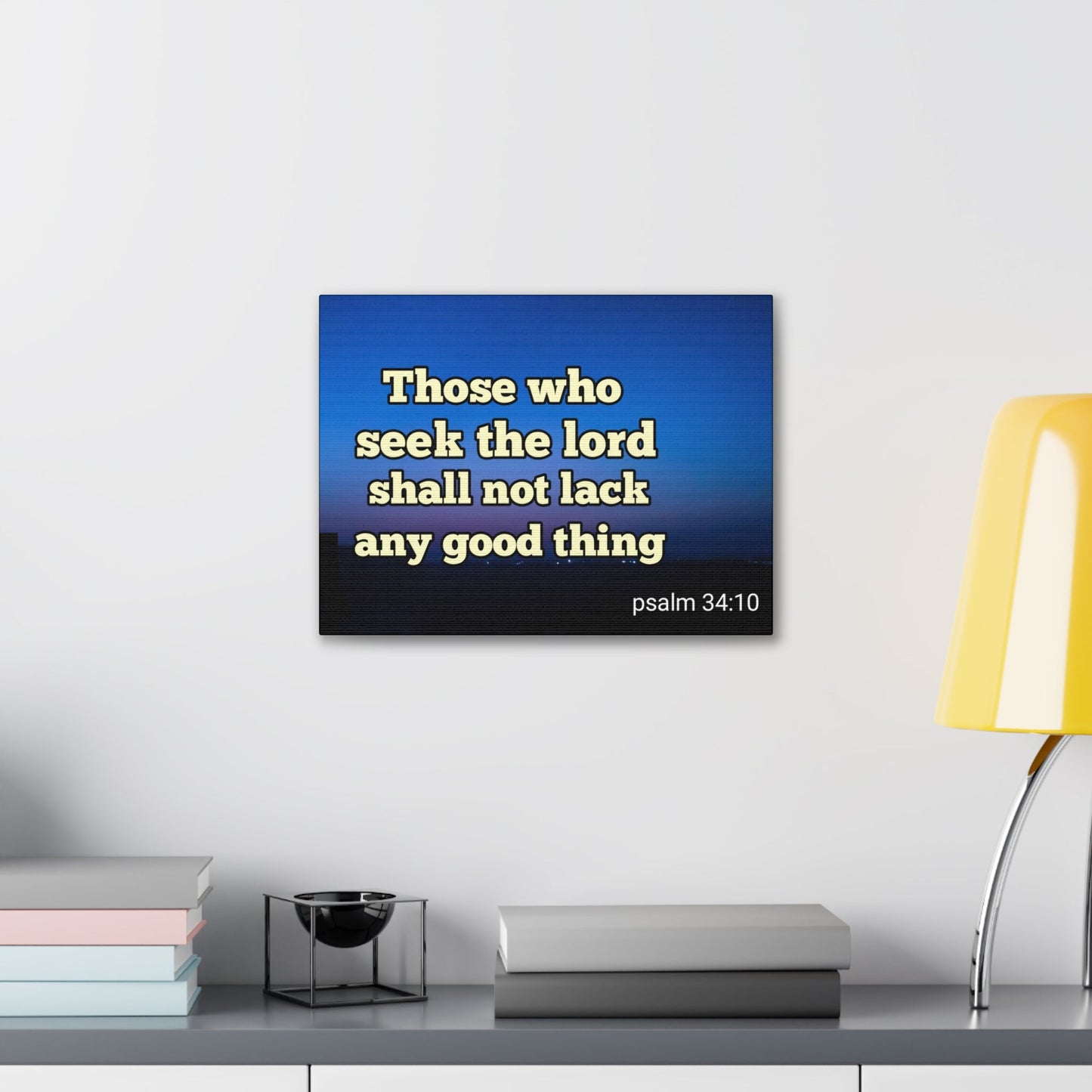Scripture Walls Seek The Lord Psalm 34:10 Bible Verse Canvas Christian Wall Art Ready to Hang-Express Your Love Gifts