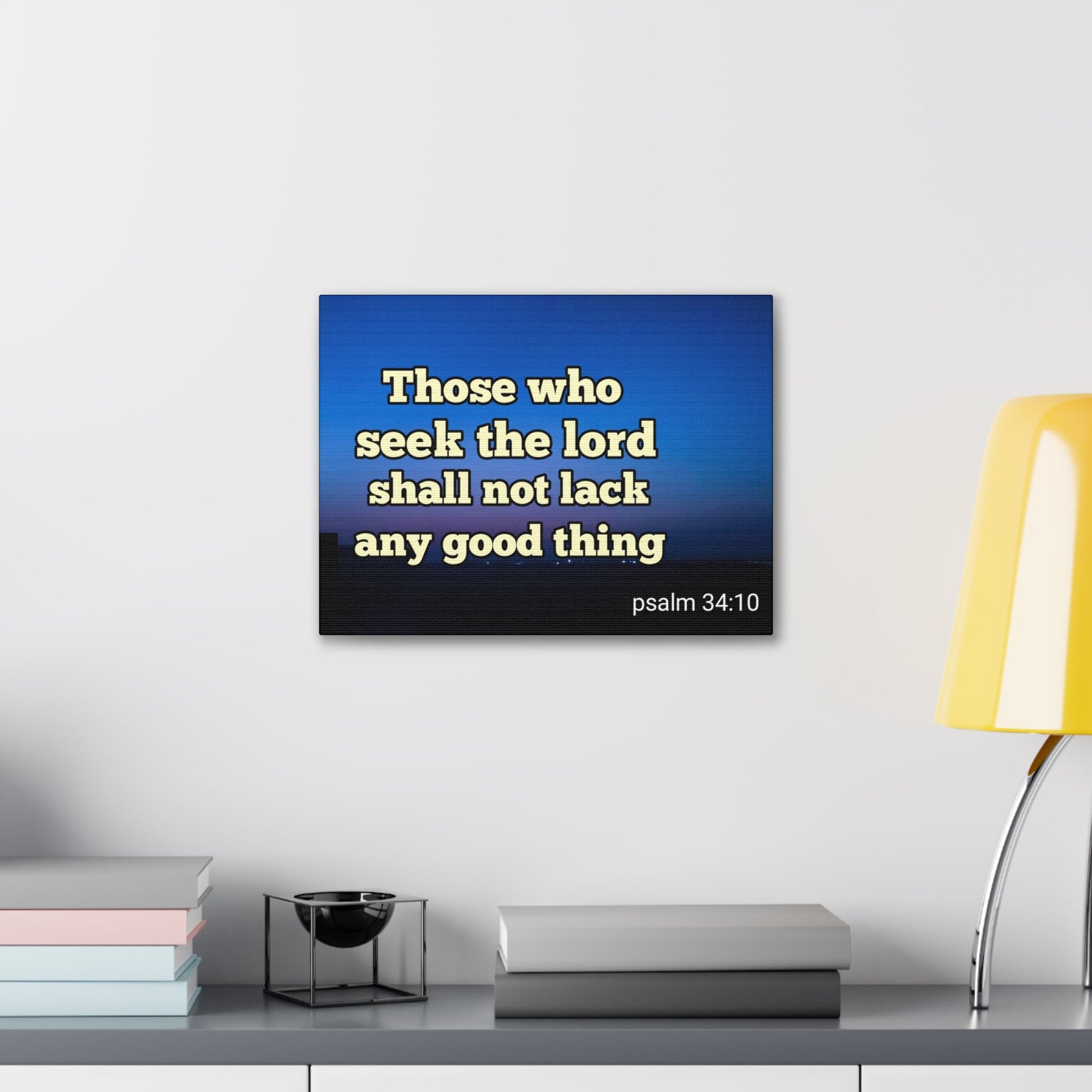 Scripture Walls Seek The Lord Psalm 34:10 Bible Verse Canvas Christian Wall Art Ready to Hang-Express Your Love Gifts