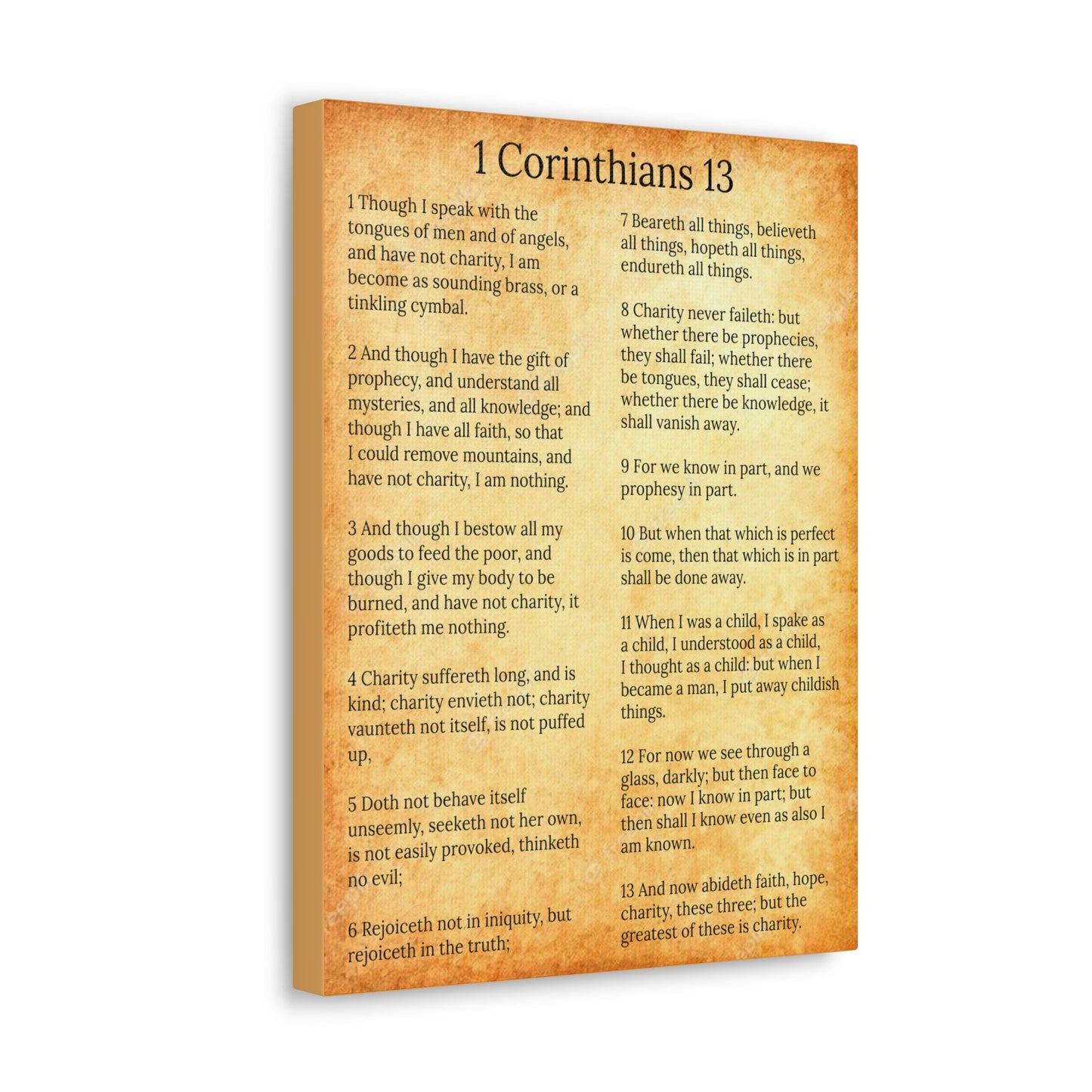 Scripture Walls 1 Corinthians 13 Love Chapter Gold Christian Wall Art Print Ready to Hang Unframed-Express Your Love Gifts