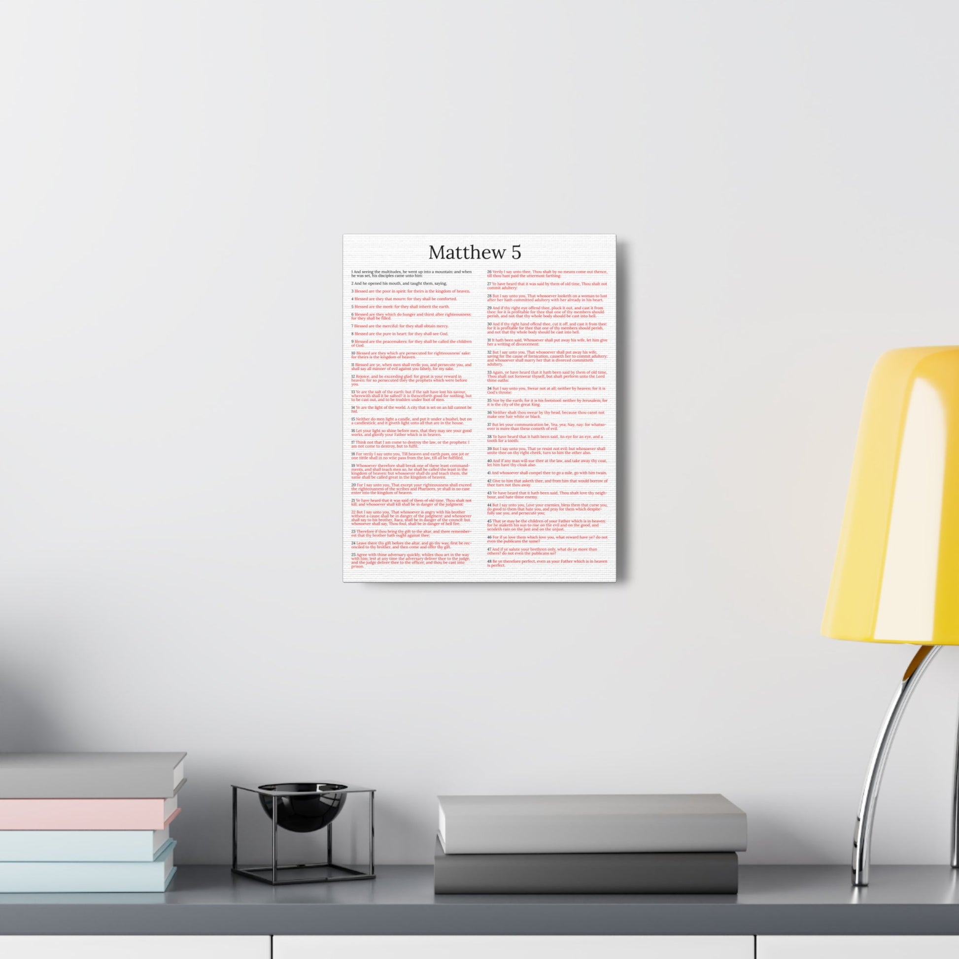 Scripture Walls Sermon on the Mount Matthew 5 White Christian Wall Art Print Ready to Hang Unframed-Express Your Love Gifts