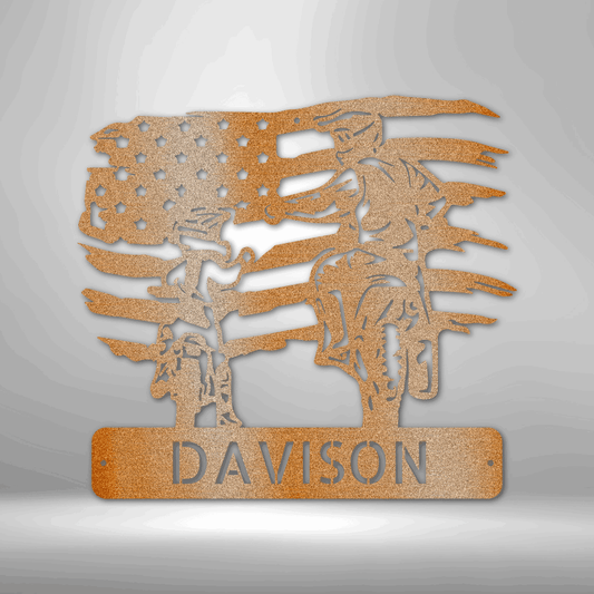 Scripture Walls Personalized American Motocross Family Monogram Steel Sign Steel Art Wall Metal Decor-Express Your Love Gifts