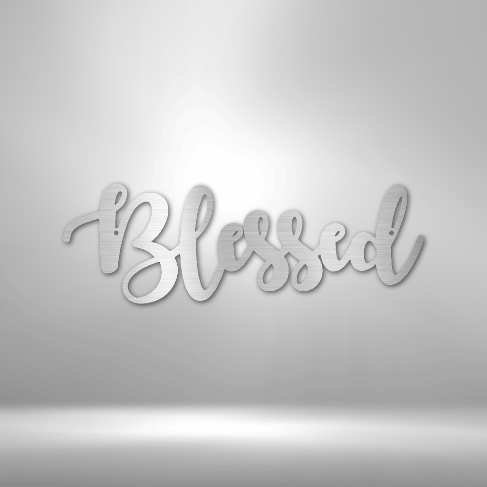 Scripture Walls Blessed Script Steel Sign Steel Art Wall Metal Decor-Express Your Love Gifts