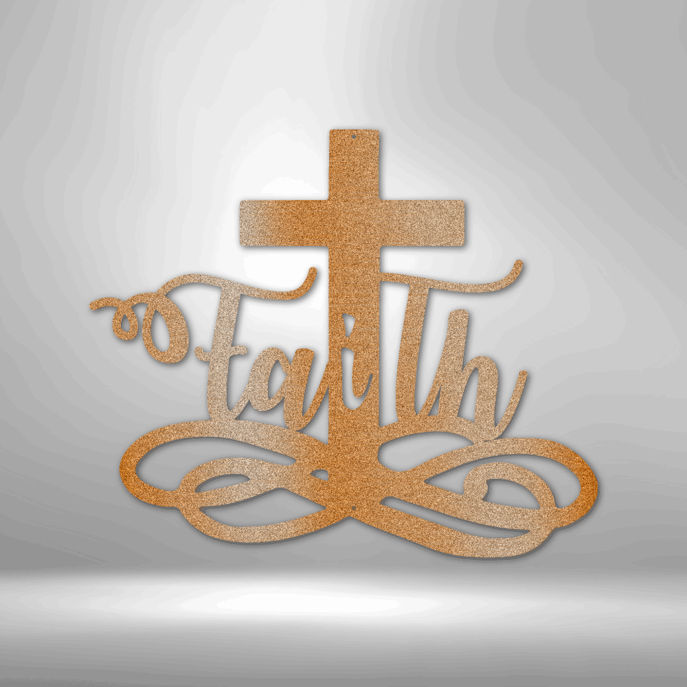 Scripture Walls Faith in Christ Cross Steel Sign Steel Art Wall Metal Decor-Express Your Love Gifts