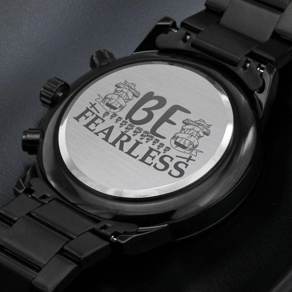 Be Fearless Engraved Bible Verse Men's Watch Multifunction Stainless Steel W Copper Dial-Express Your Love Gifts