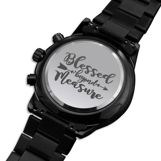 Blessed Beyond Measure Engraved Bible Verse Men's Watch Multifunction Stainless Steel W Copper Dial-Express Your Love Gifts