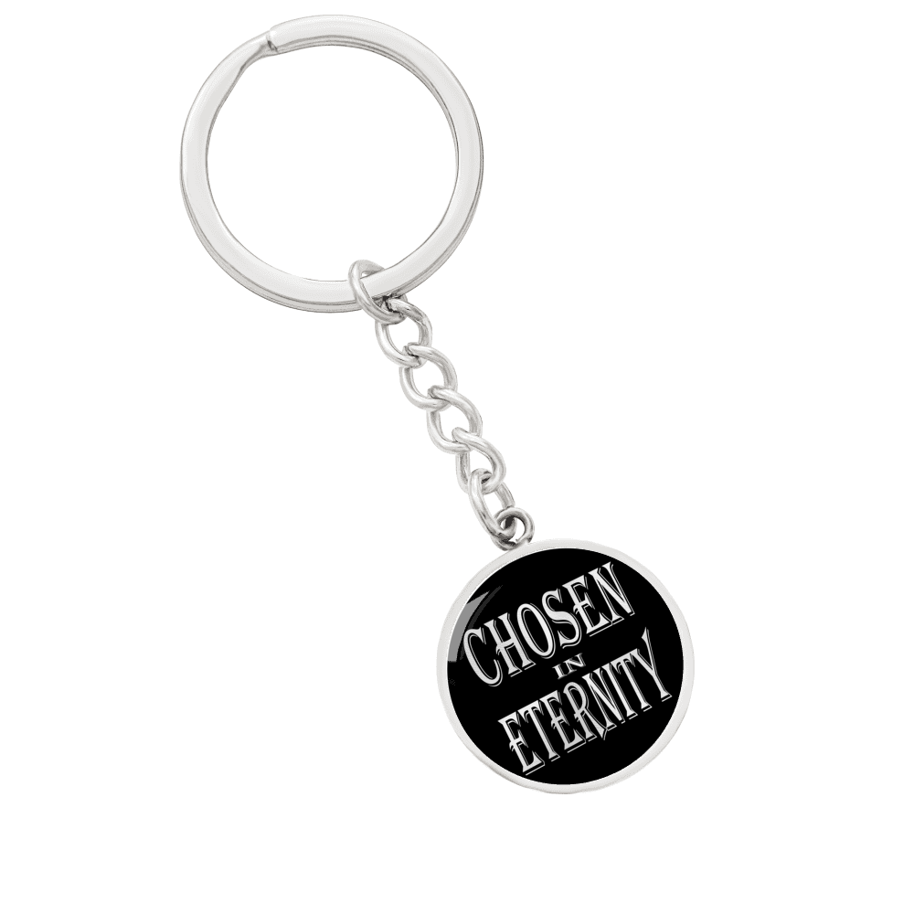 Chosen In Eternity Ephesians 1:4 Keychain Stainless Steel or 18k Gold Circle Pendant-Express Your Love Gifts
