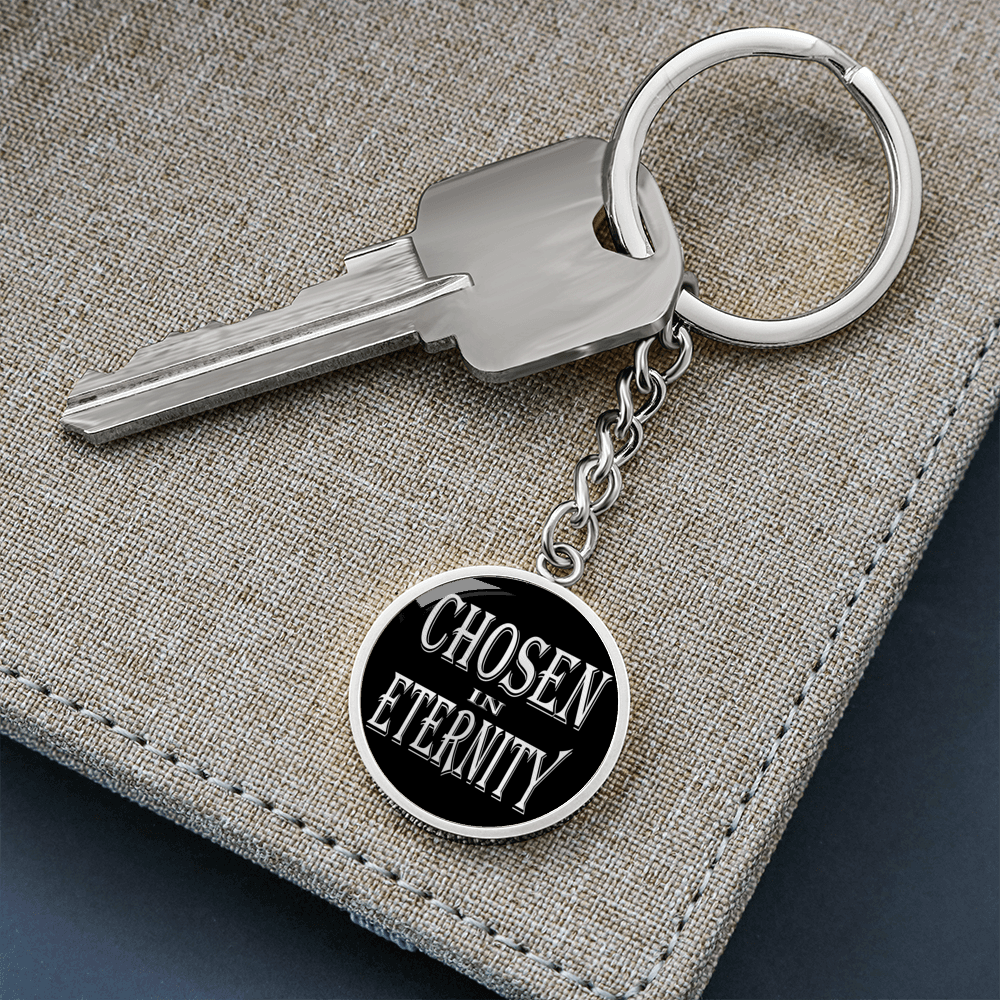 Chosen In Eternity Ephesians 1:4 Keychain Stainless Steel or 18k Gold Circle Pendant-Express Your Love Gifts