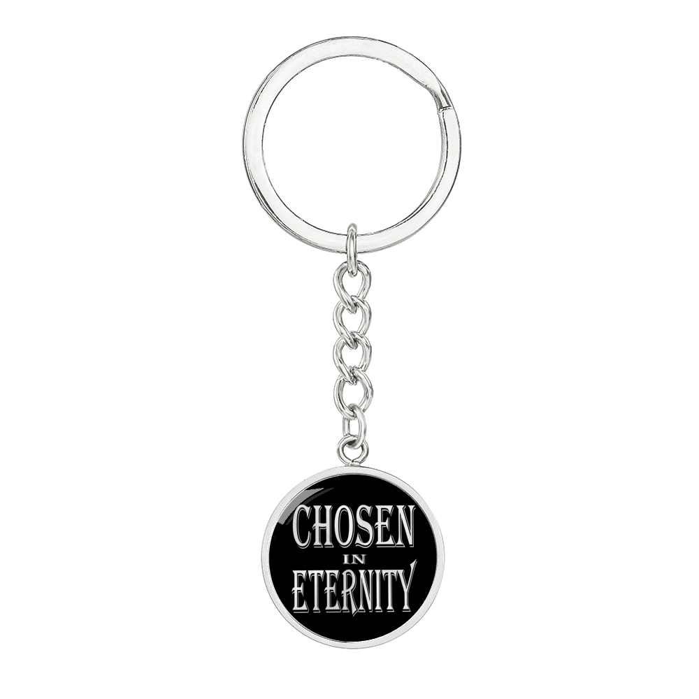 Chosen In Eternity Ephesians 1:4 Keychain Stainless Steel or 18k Gold Circle Pendant-Express Your Love Gifts