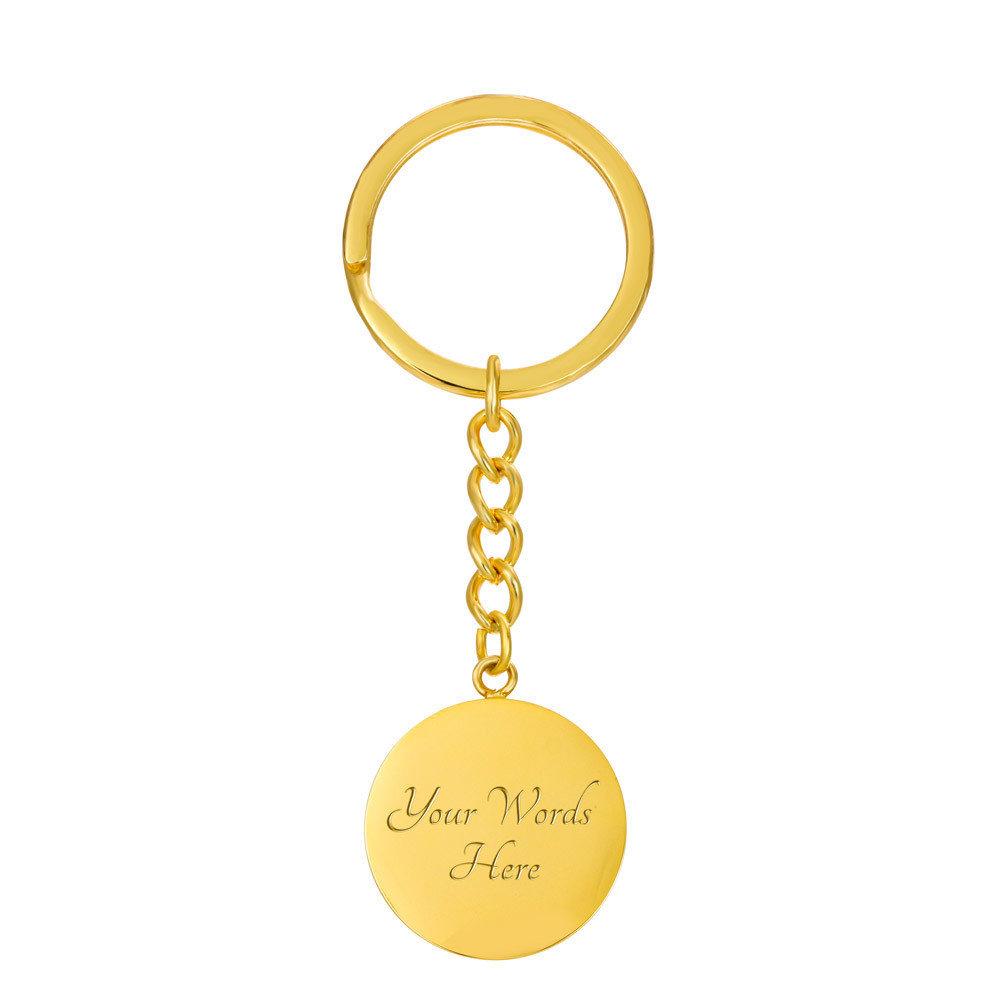 Chosen In Eternity Ephesians 1:4 Keychain Stainless Steel or 18k Gold Circle Pendant-Express Your Love Gifts