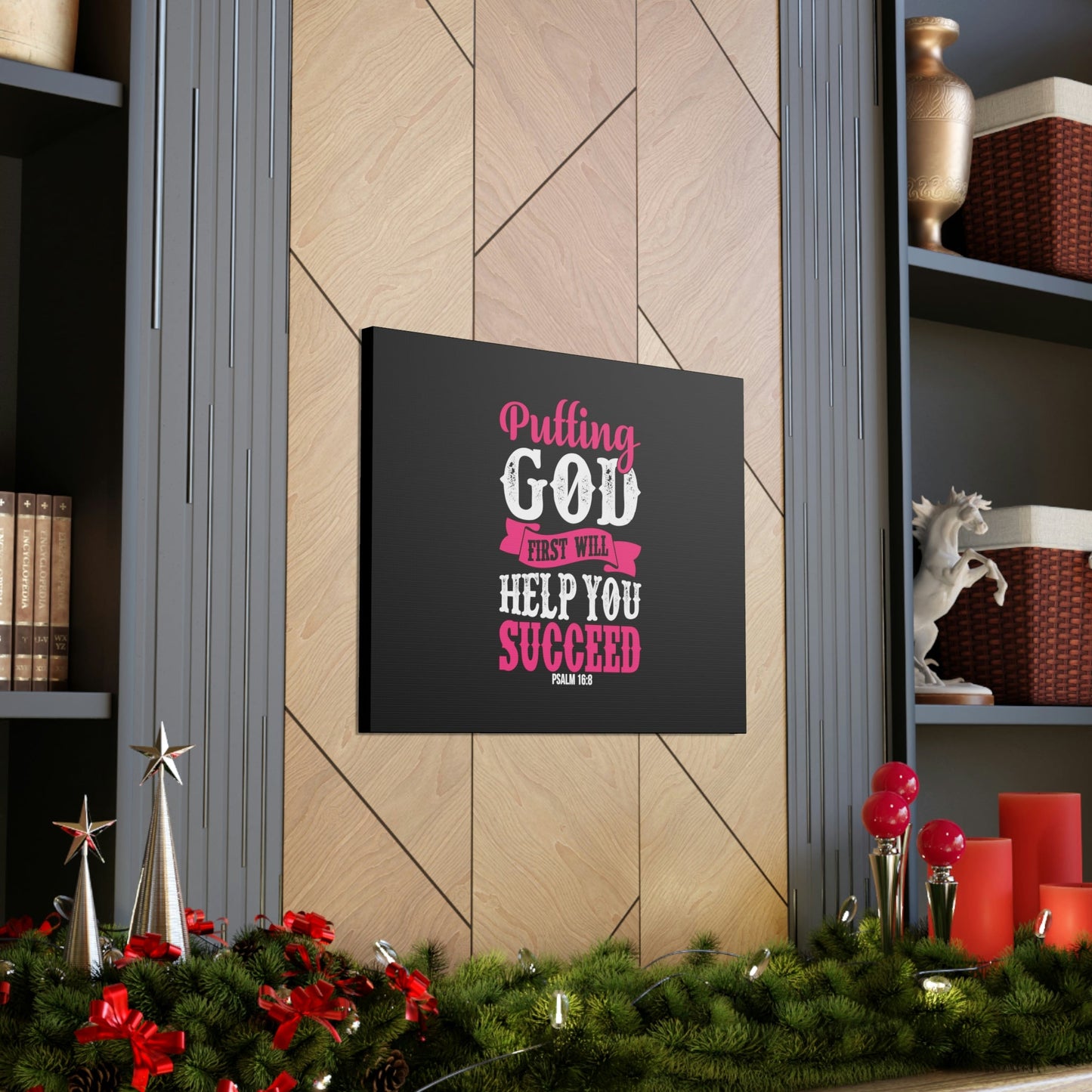 Putting God First Psalm 16:8 Christian Wall Art Bible Verse Print Ready to Hang-Express Your Love Gifts