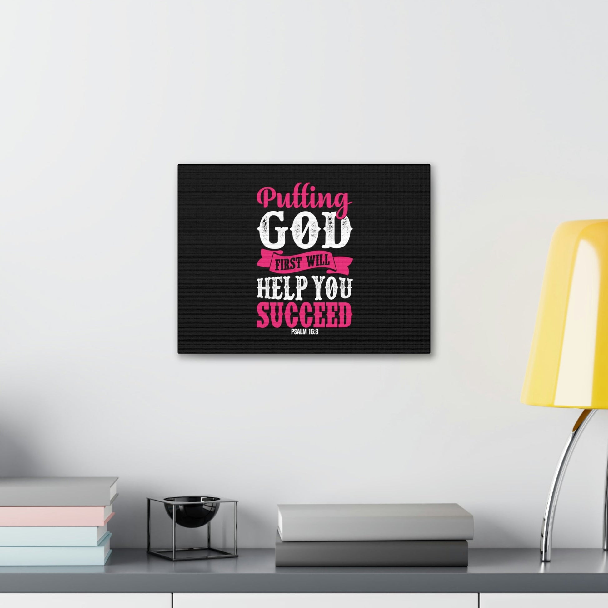 Putting God First Psalm 16:8 Christian Wall Art Bible Verse Print Ready to Hang-Express Your Love Gifts