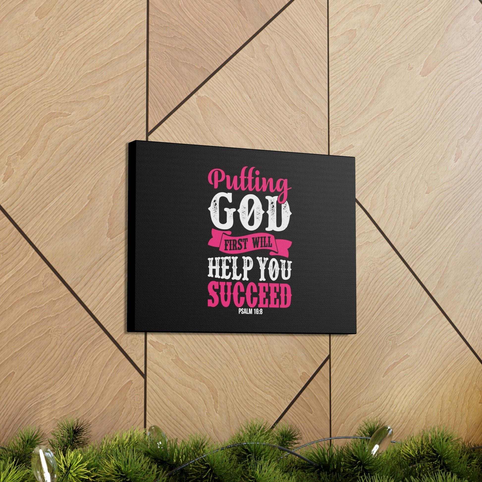 Putting God First Psalm 16:8 Christian Wall Art Bible Verse Print Ready to Hang-Express Your Love Gifts