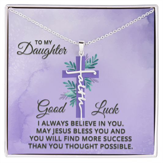 I Always Believe in You Faith Cross Necklace w Inspirational Bible Message Card-Express Your Love Gifts